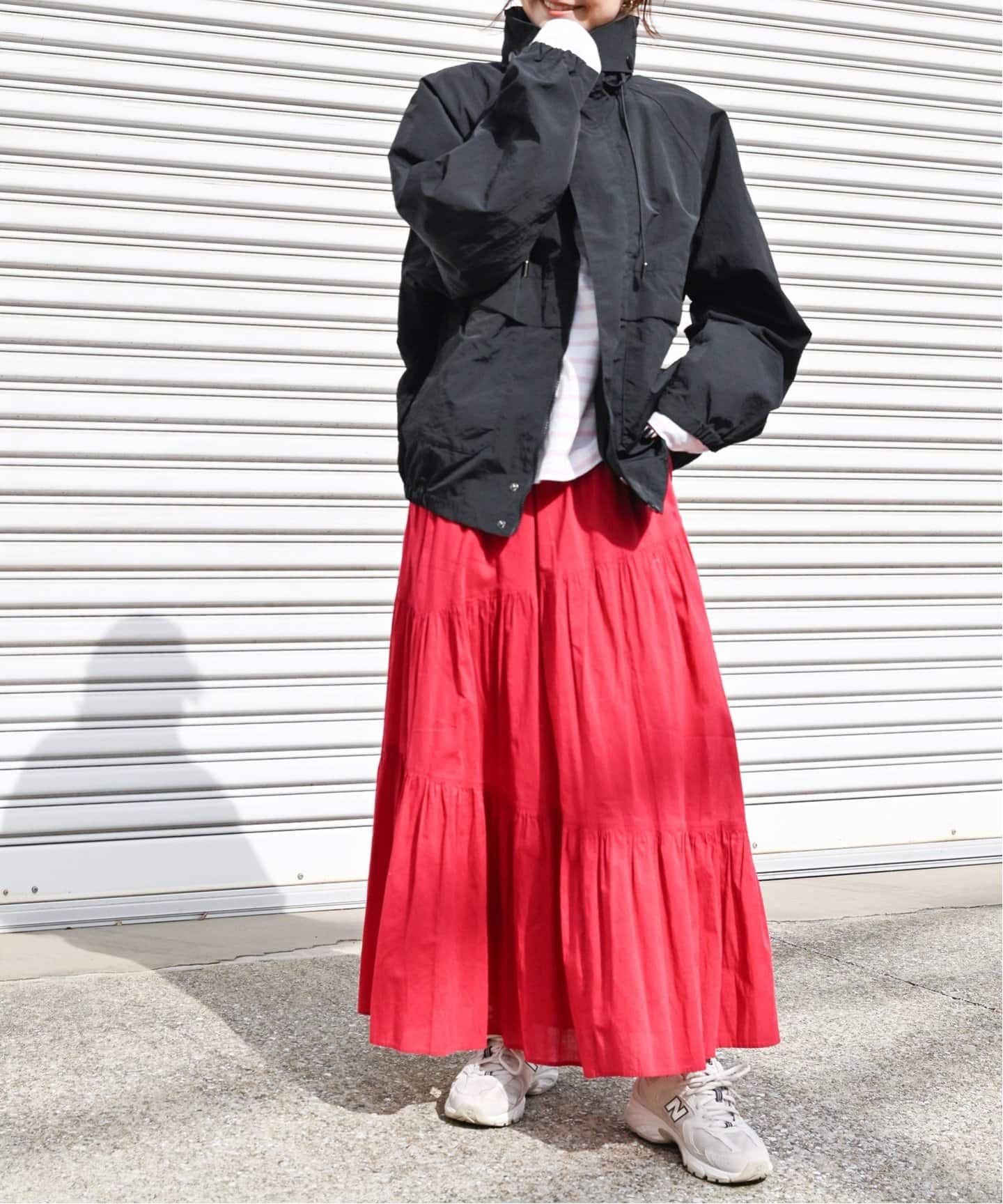 2021AW ENFOLD Crumple Cotton ティアードスカート 2021AW ENFOLD Crumple Cotton ティアードスカート