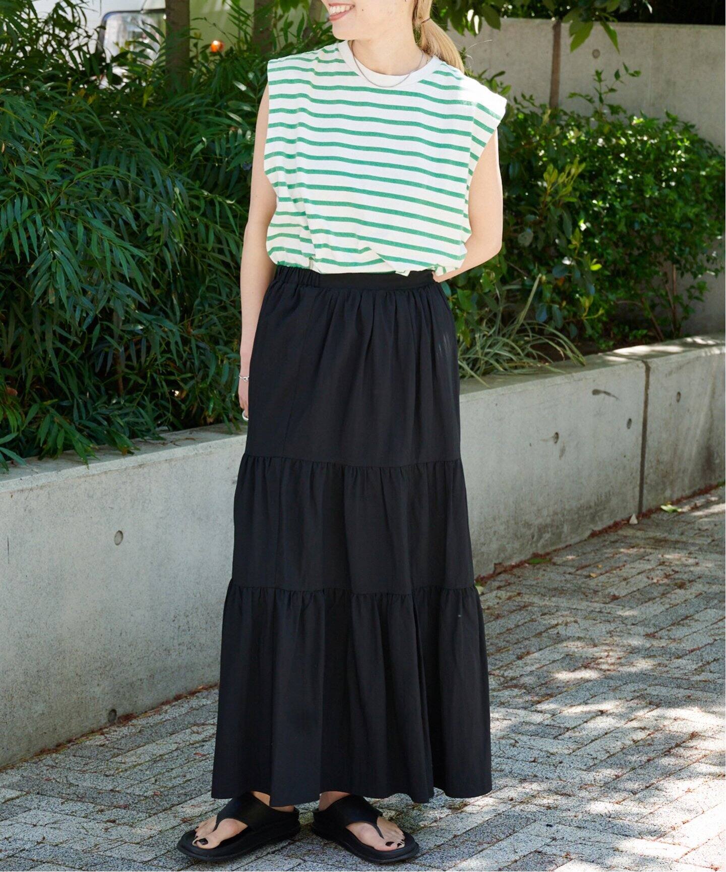 ワッシャーティアードスカート（ロング・マキシ丈スカート）｜OUTDOOR  