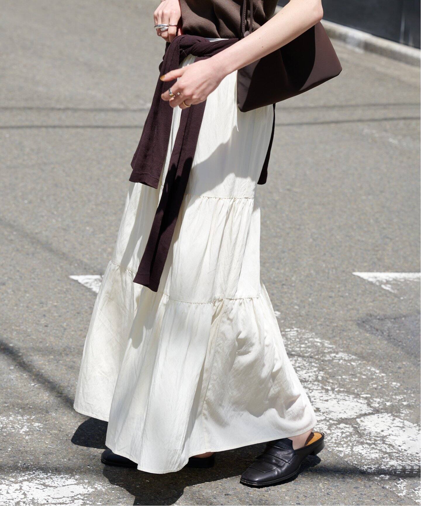 ワッシャーティアードスカート（ロング・マキシ丈スカート）｜OUTDOOR  