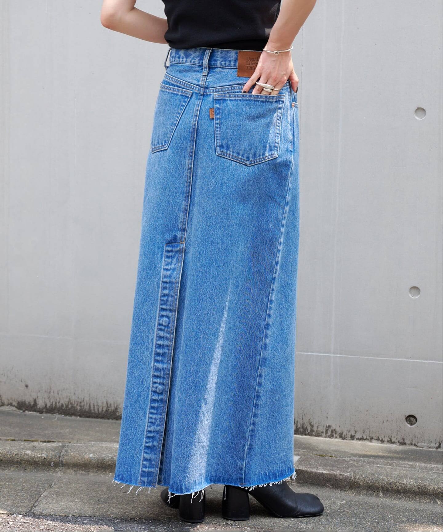 アウトドアプロダクツ　デニムスカート ≪追加3 予約≫ULTデニムスリットリーンスカート（デニム