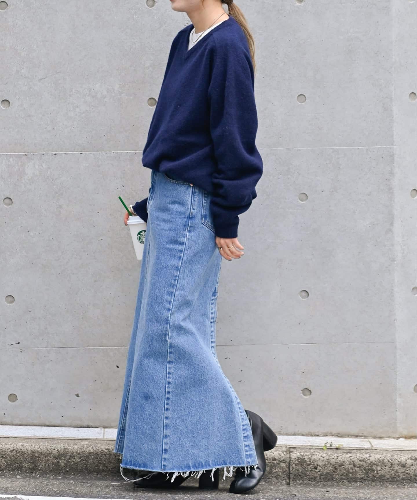 ≪予約 追加3≫ ULTデニムスリットリーンスカート（デニムスカート