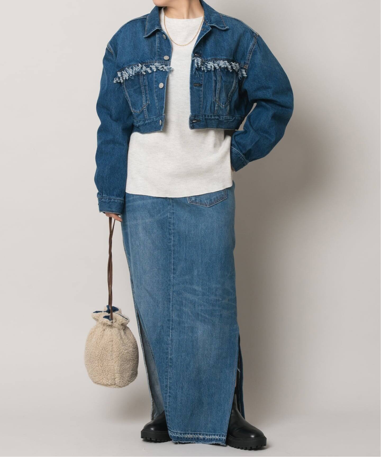 【新品 未使用】ボナム Bonumリメイク デニム ラップスカート BONUM / ボナム | リメイク デニム ラップスカート | L