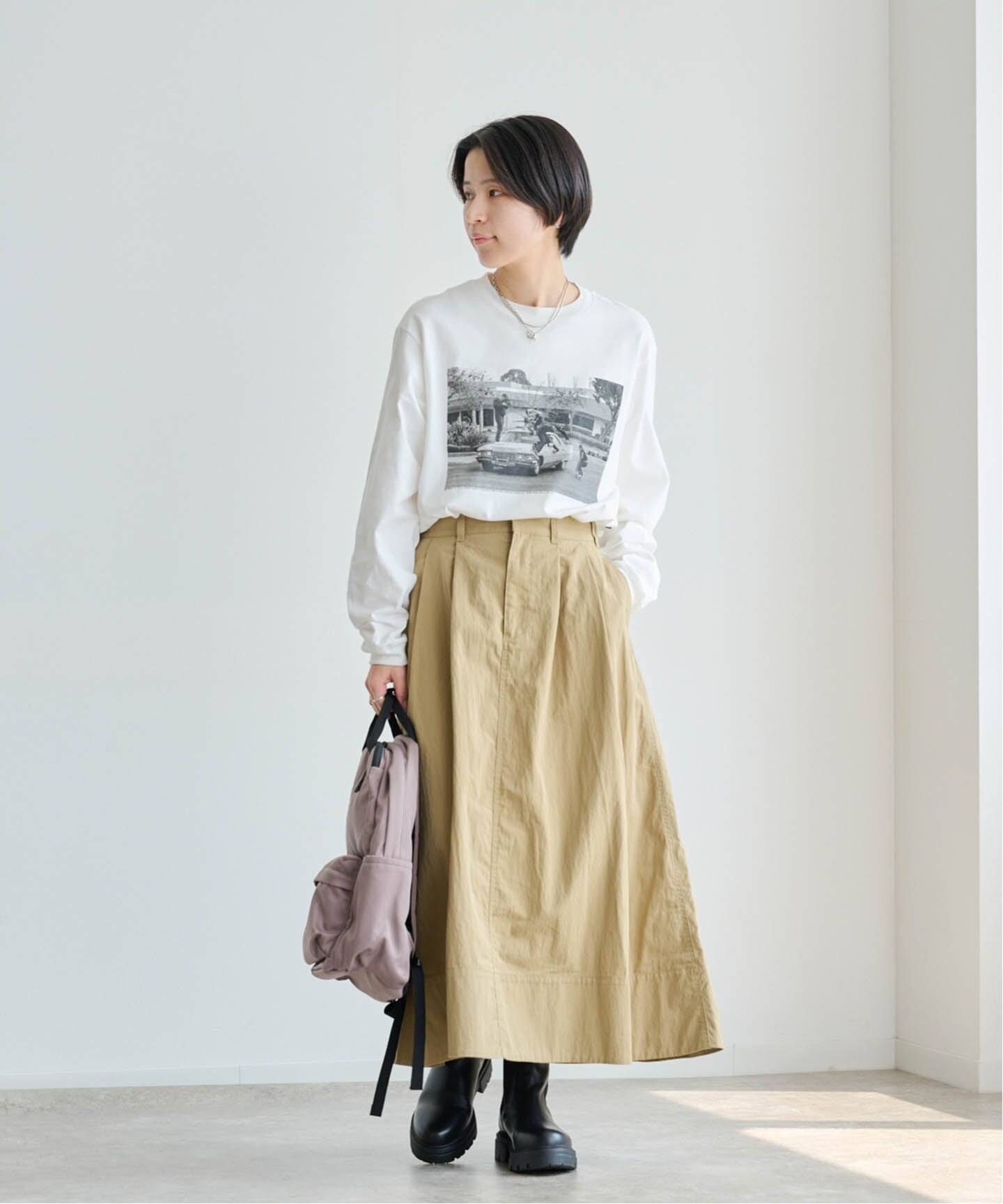 DANTON CNO_2TUCK SKIRT DT-F0073（ロング・マキシ丈スカート）｜BOICE