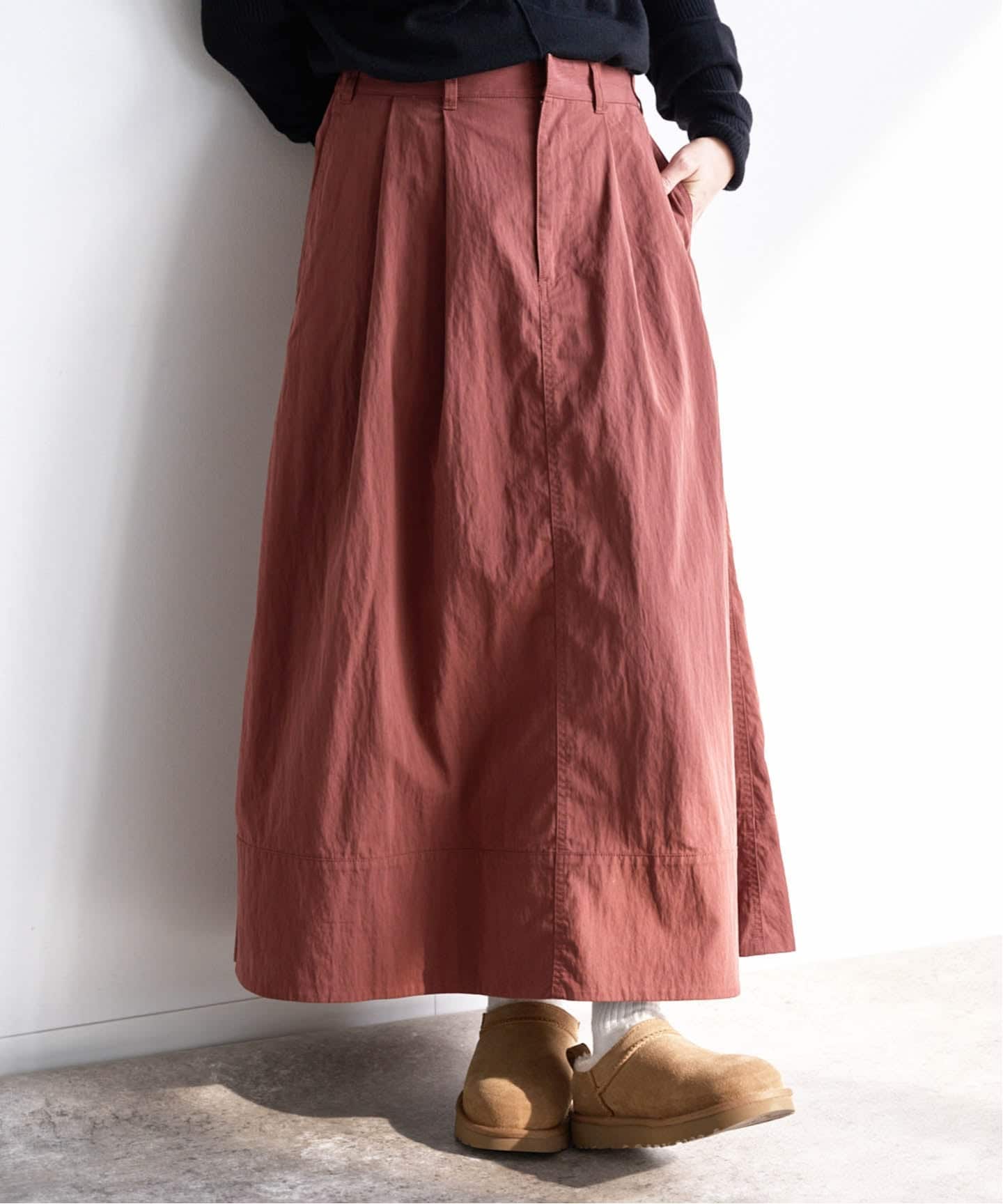 DANTON CNO_2TUCK SKIRT DT-F0073（ロング・マキシ丈スカート
