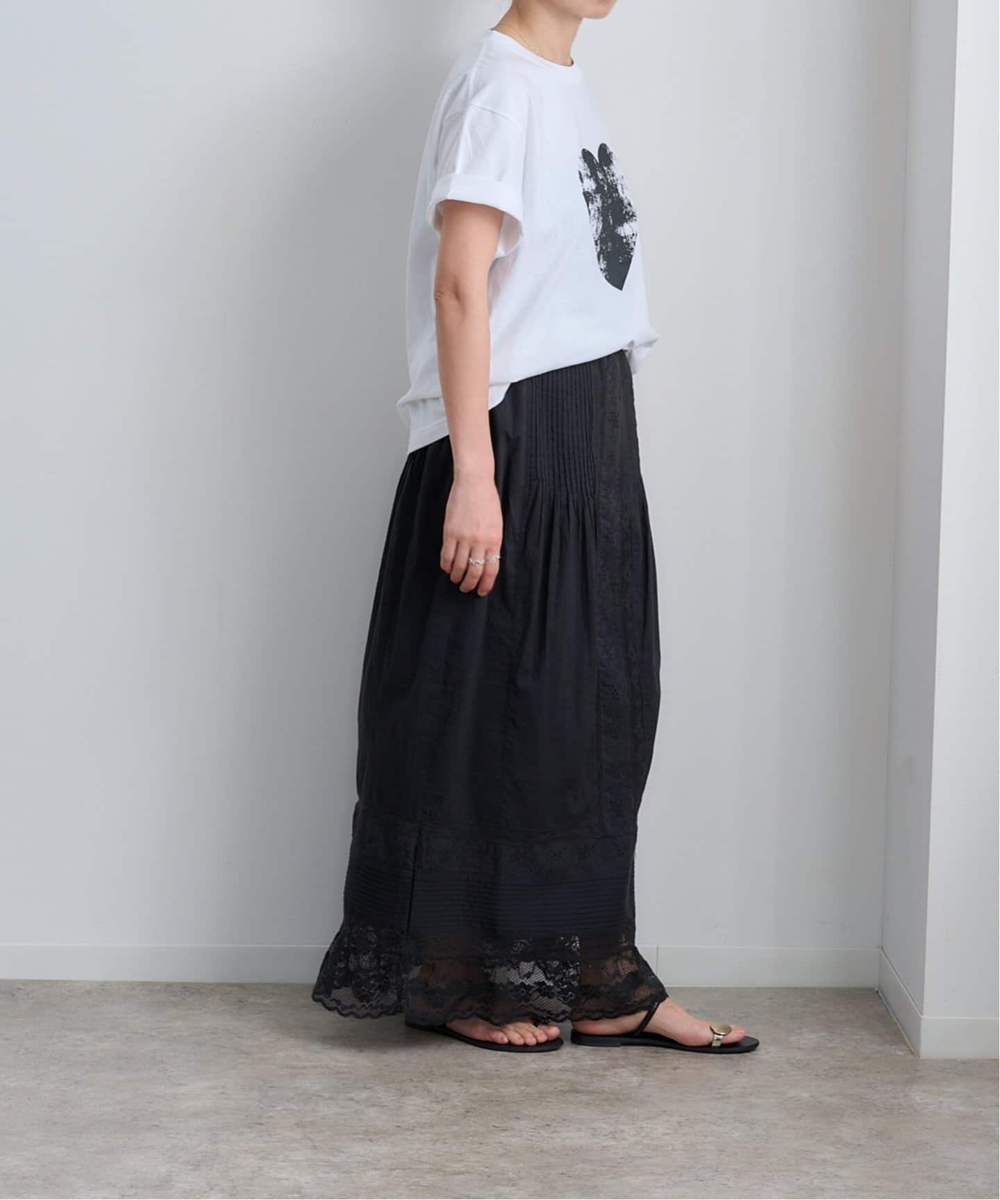 【値下げ】anuke Tuck Maxi Skirt マタニティ スカート ànuke online store（アンヌーク） / 【Reha.】Tuck Maxi