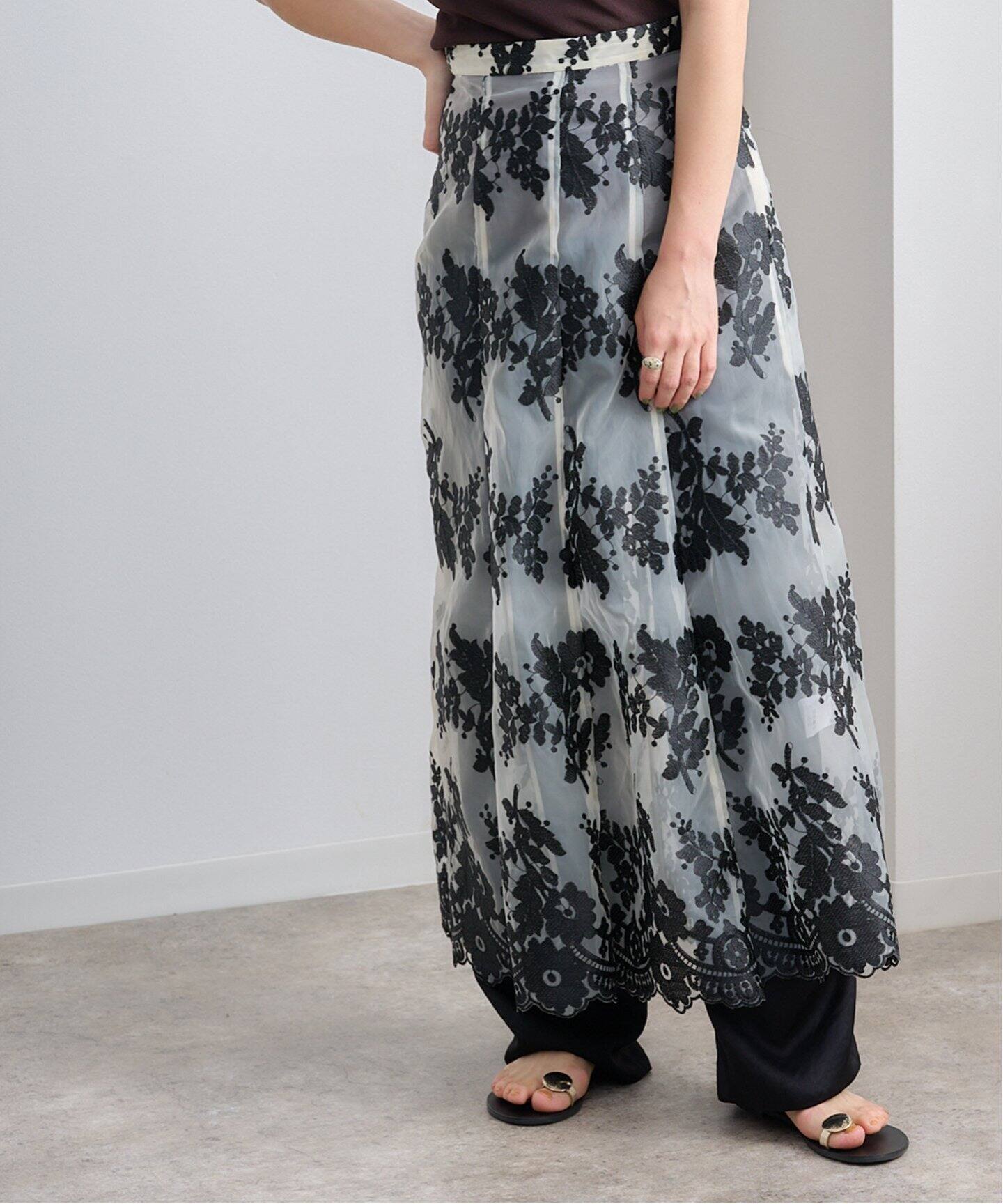 CLANE SHEER FLOWER LACE SKIRT（ロング・マキシ丈スカート）｜BOICE 