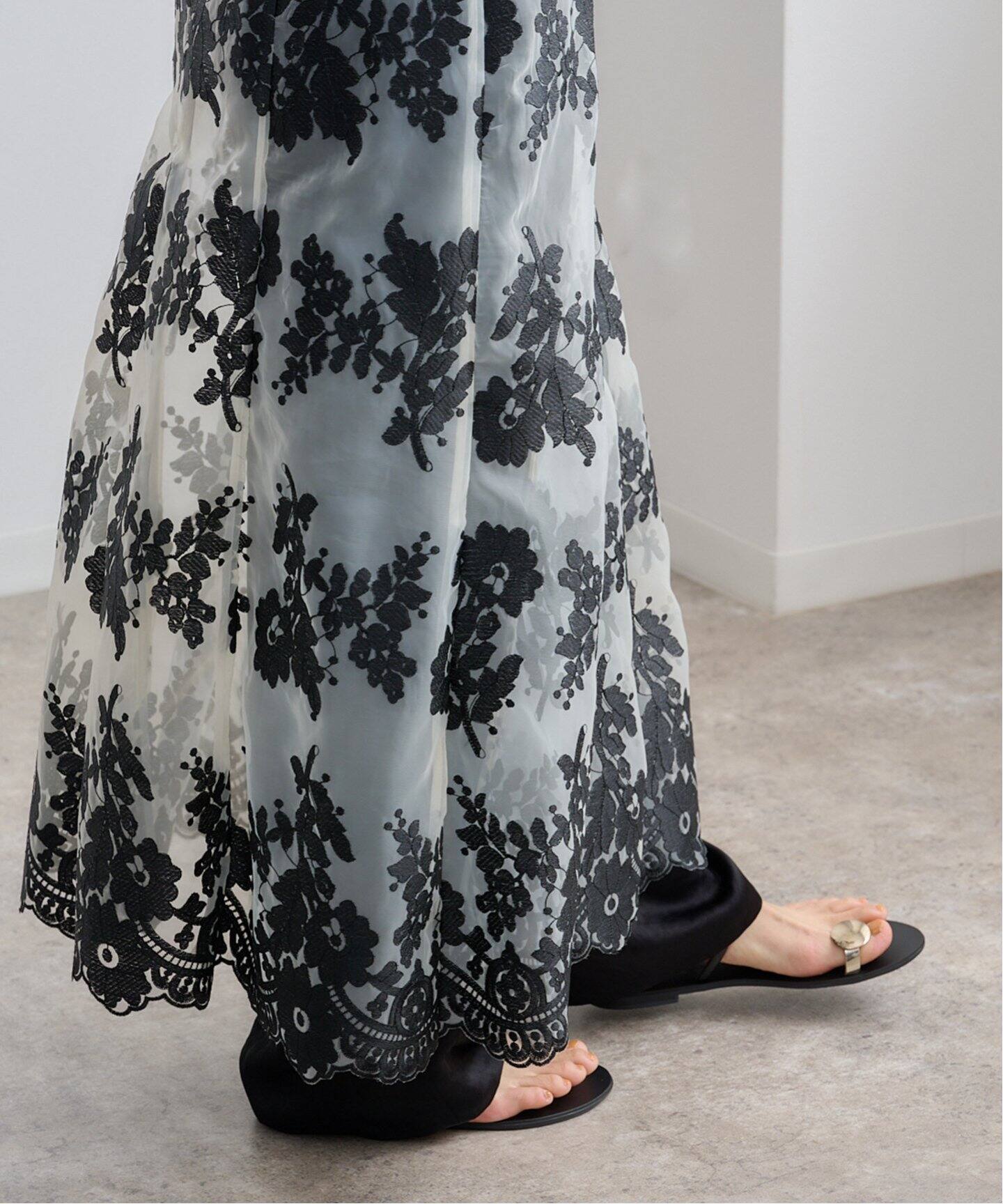 CLANE SHEER FLOWER LACE SKIRT（ロング・マキシ丈スカート）｜BOICE 
