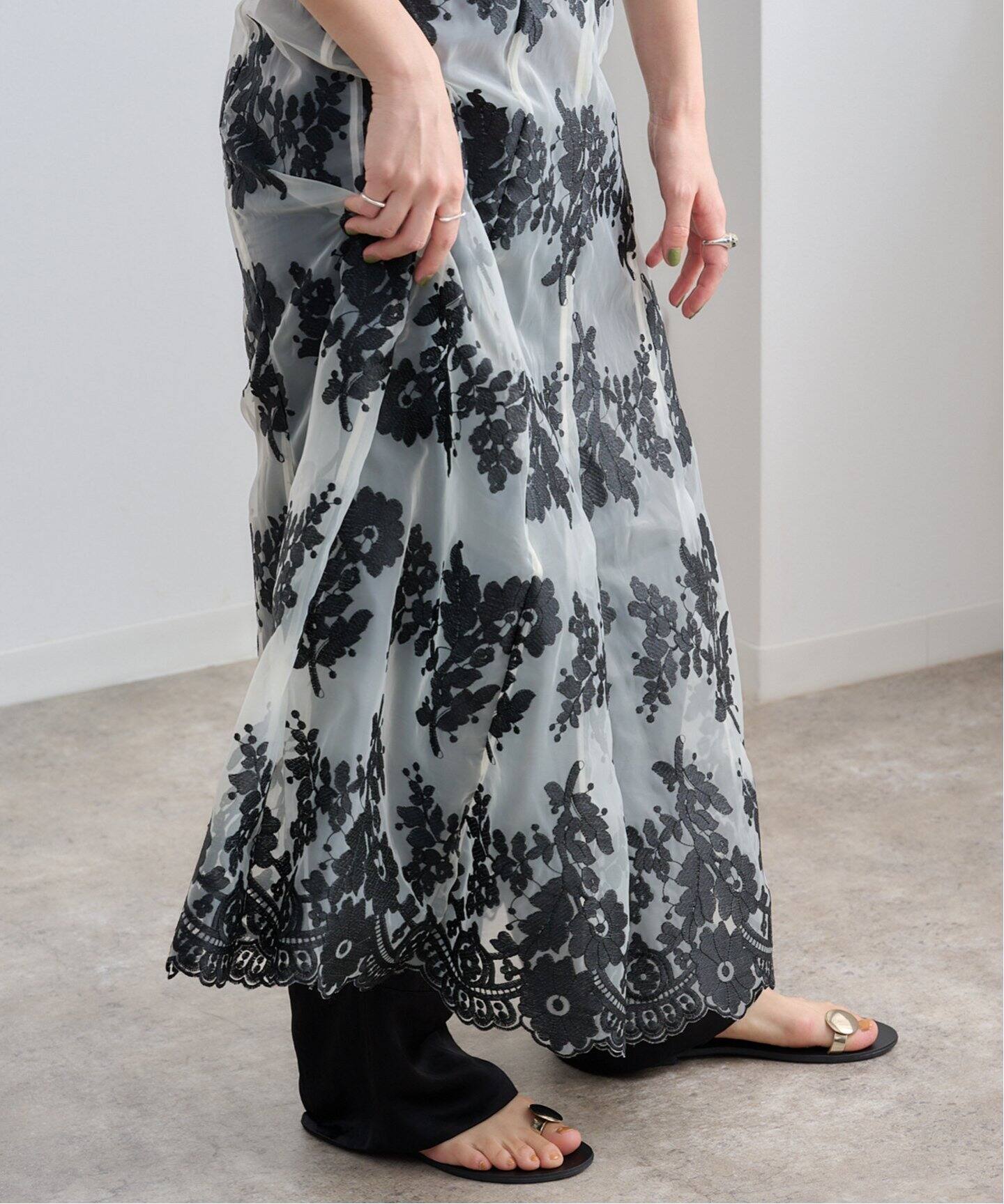 スカート CLANE SHEER FLOWER LACE SKIRT SHEER FLOWER LACE SKIRT｜SKIRT/PANTS(スカート/パンツ)｜CLANE