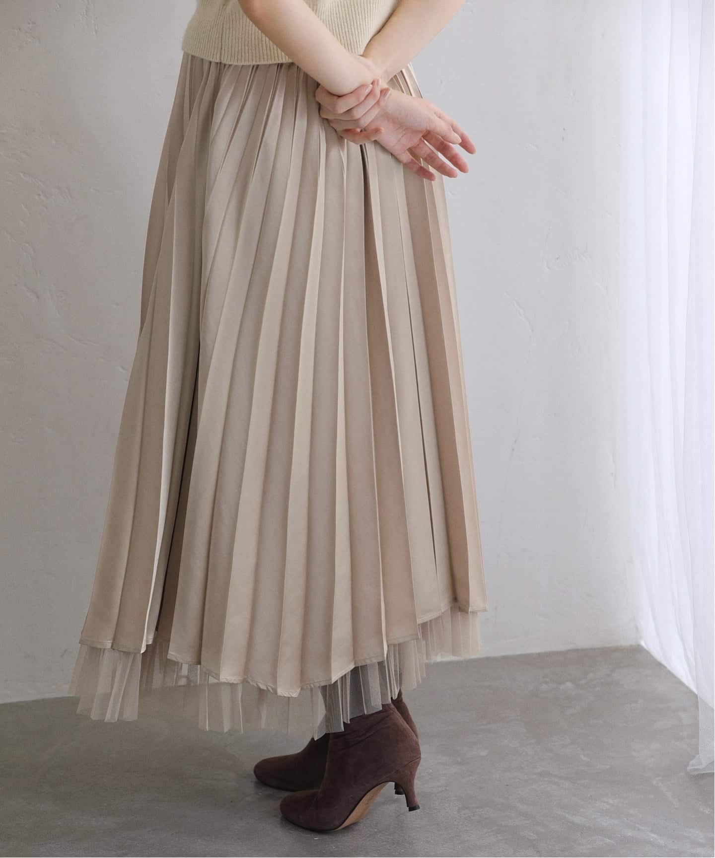 洗える】ダブルアコーディオンプリーツスカート（ロング・マキシ丈