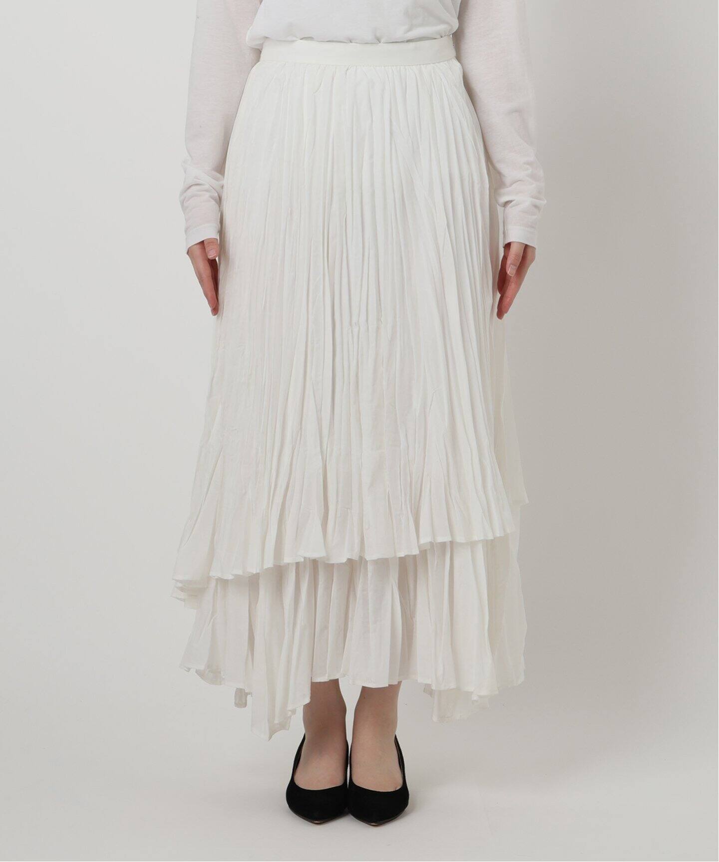 洗える】ワッシャープリーツスカート（ロング・マキシ丈スカート）｜La