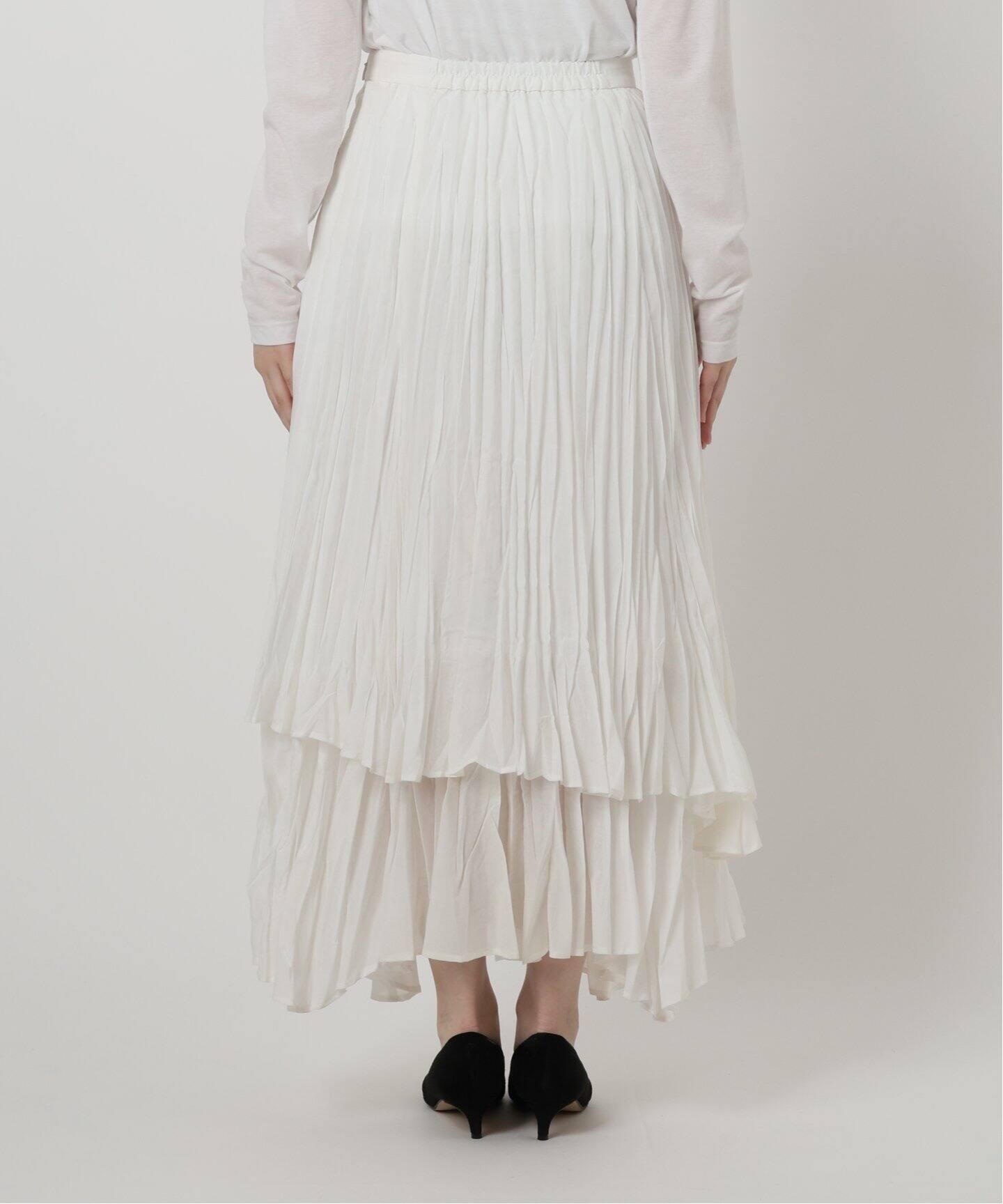 洗える】ワッシャープリーツスカート（ロング・マキシ丈スカート）｜La