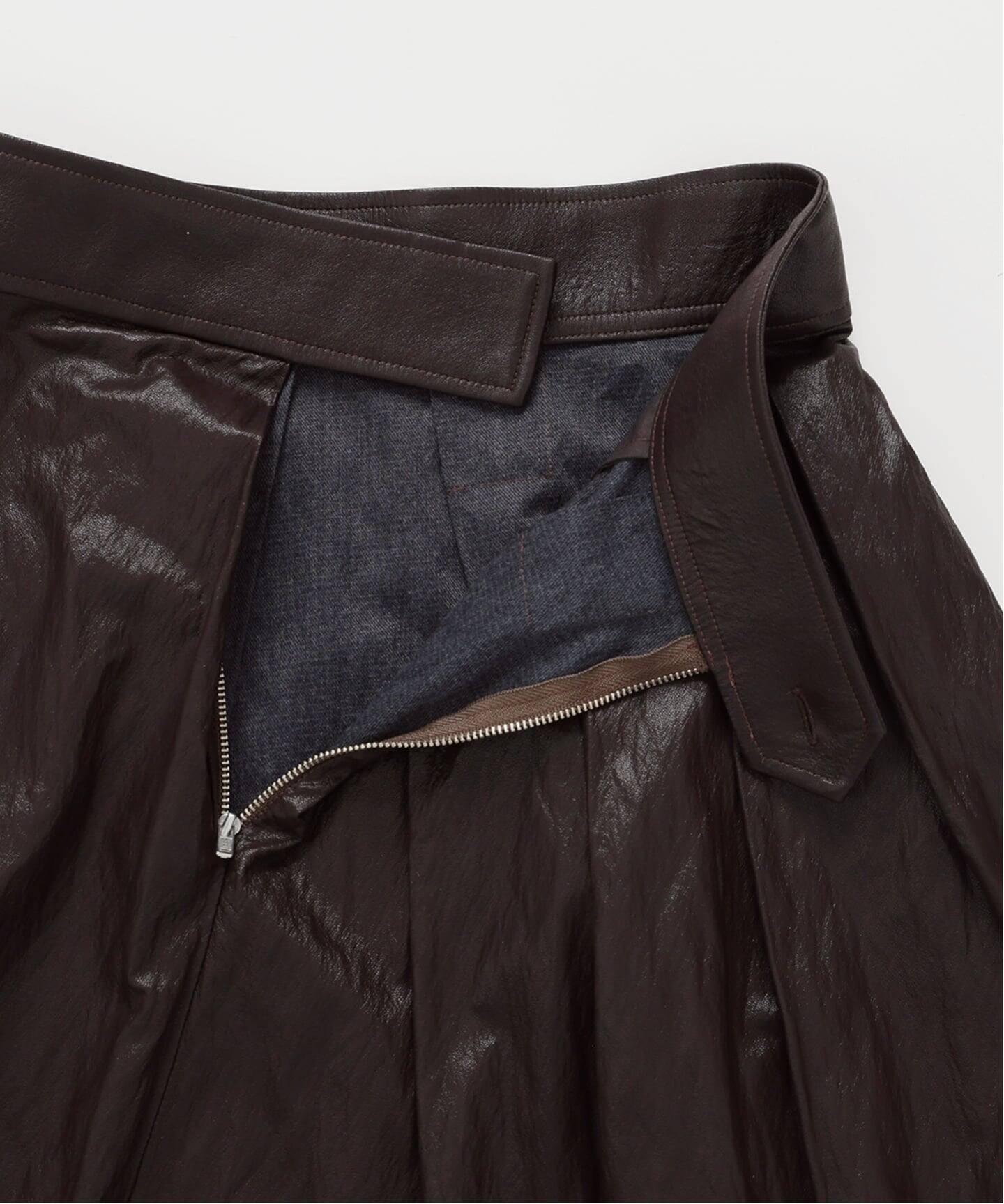 洗える】ウォッシャブルレザーライクスカート（ロング・マキシ丈