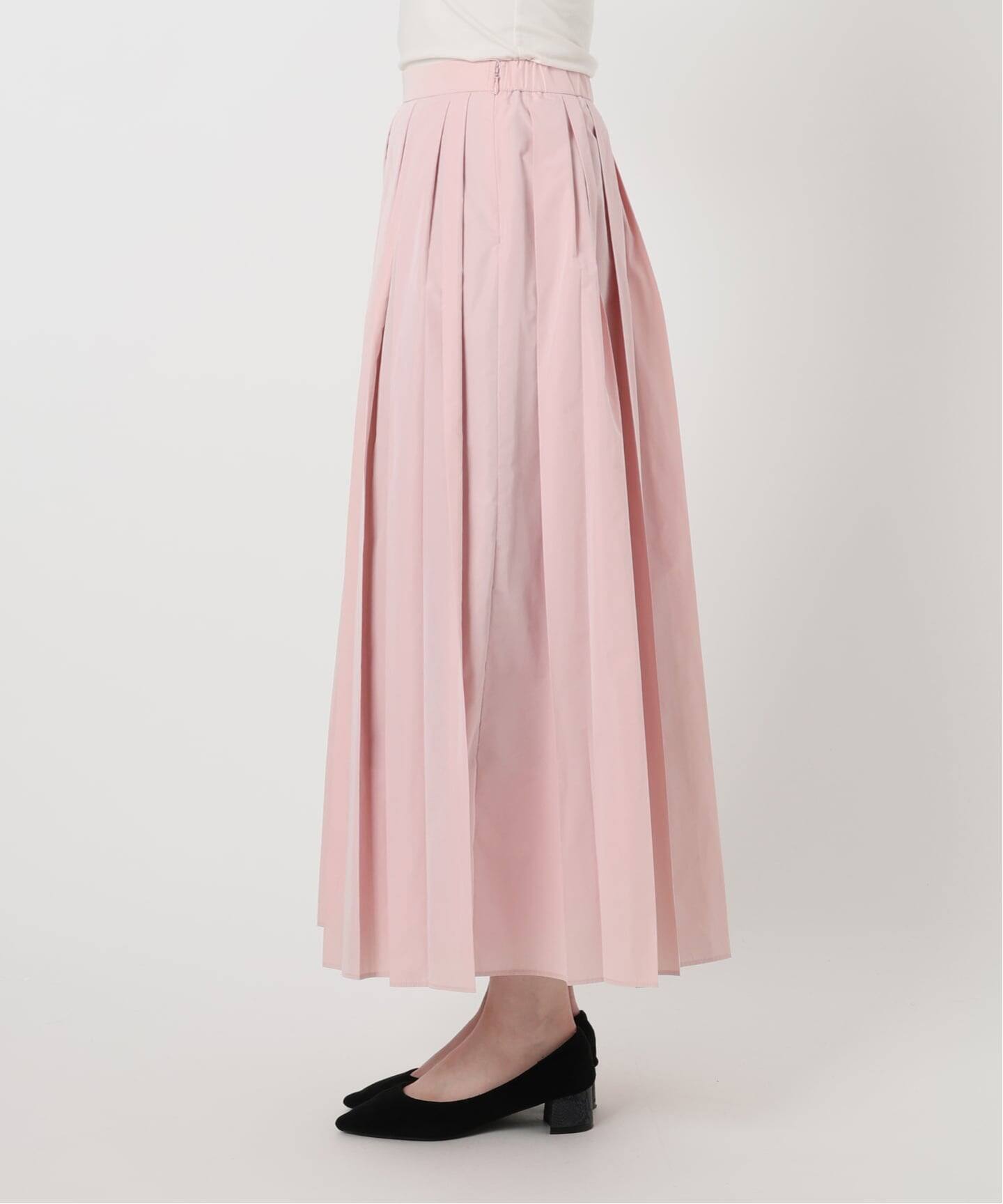 洗える】タフタプリーツスカート（ロング・マキシ丈スカート）｜La