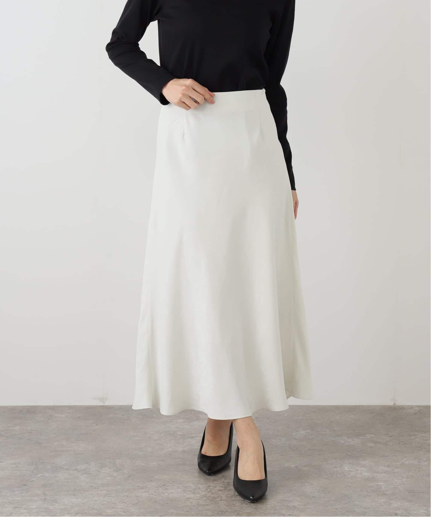 洗える】フィブリルサテンマーメイドスカート（ロング・マキシ丈