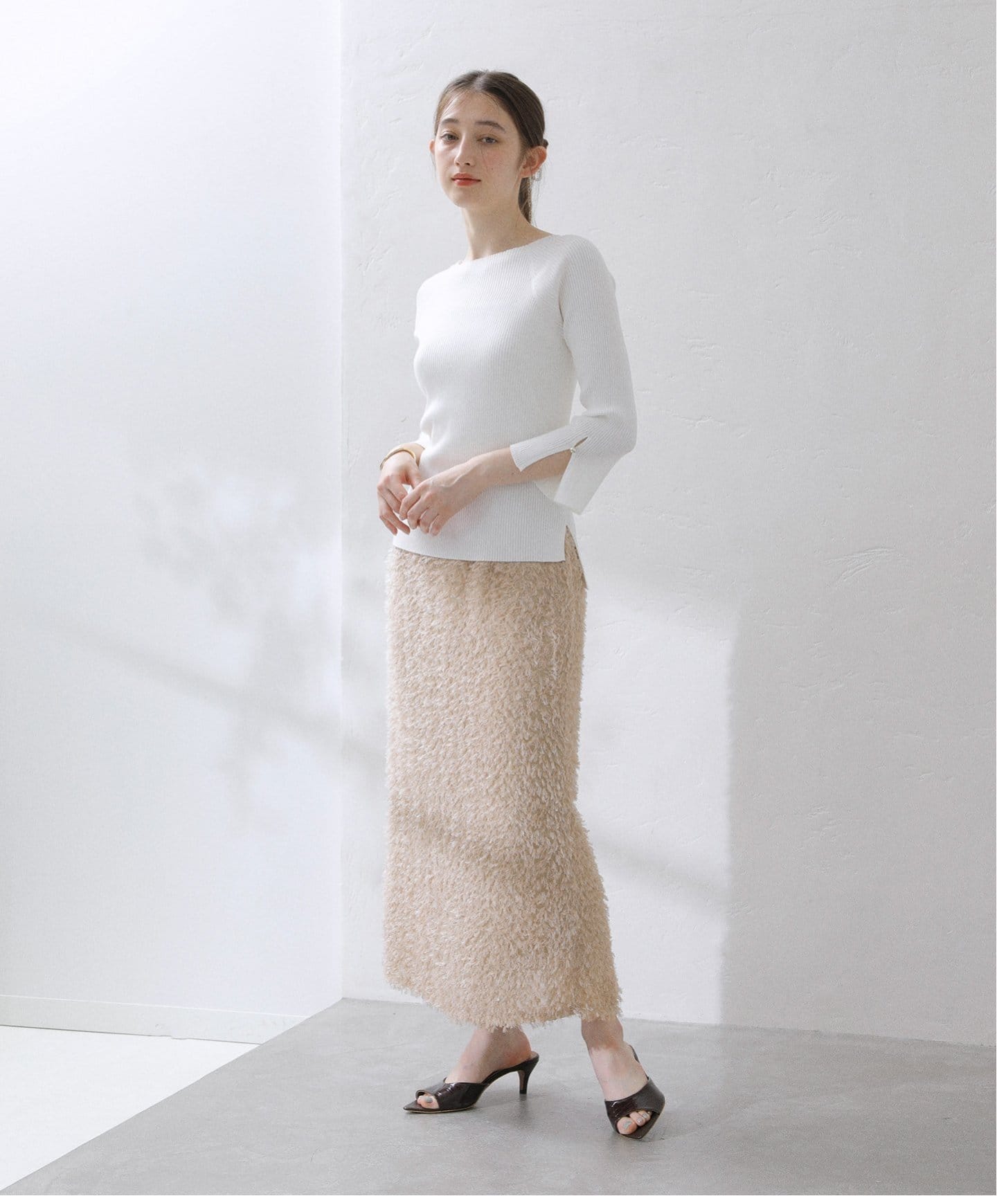 RESORT1 ラメカットジャガードスカート