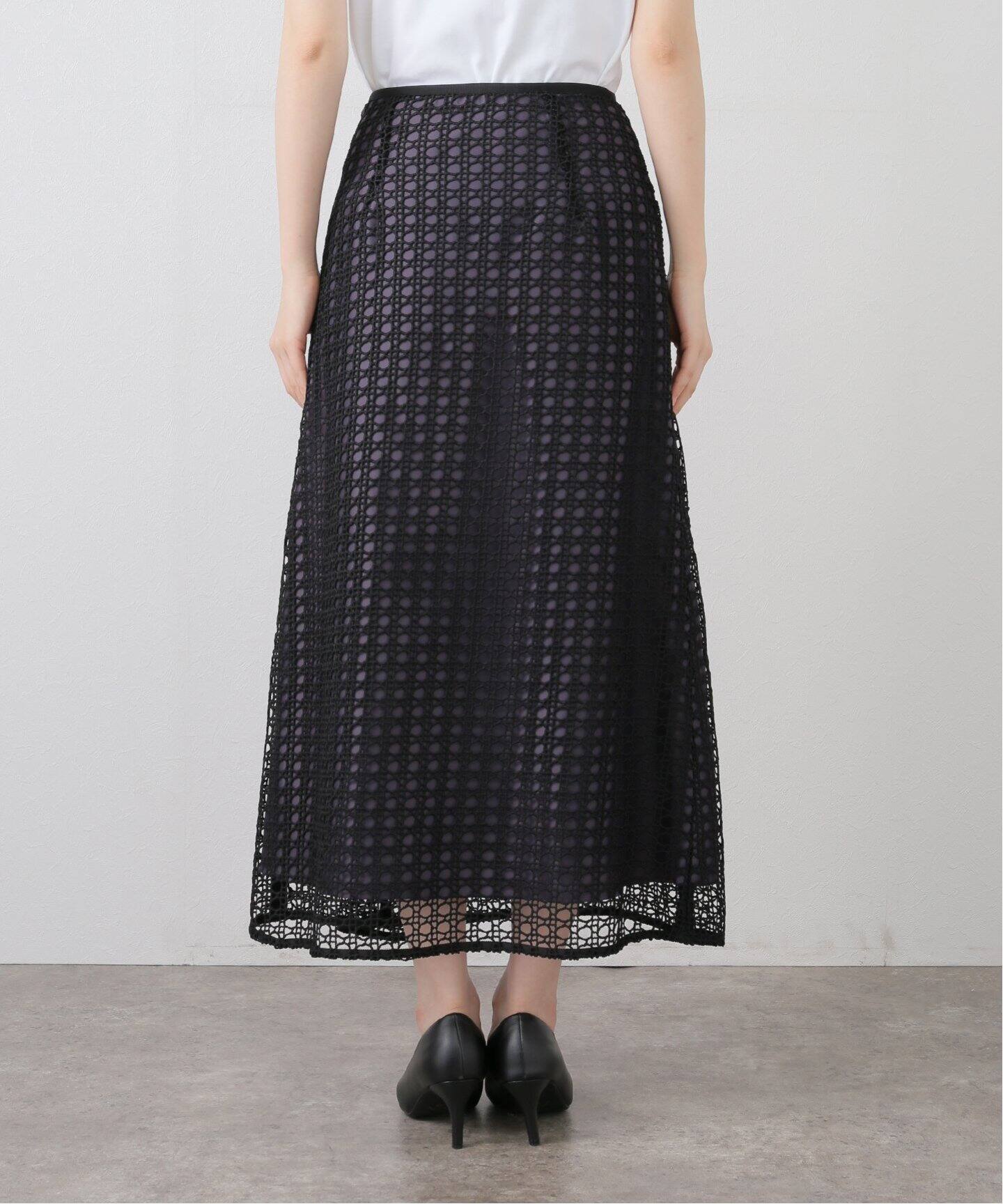 LaTotaliteラトータリテ レーススカート 洗える】カナージュレーススカート（ロング・マキシ丈スカート