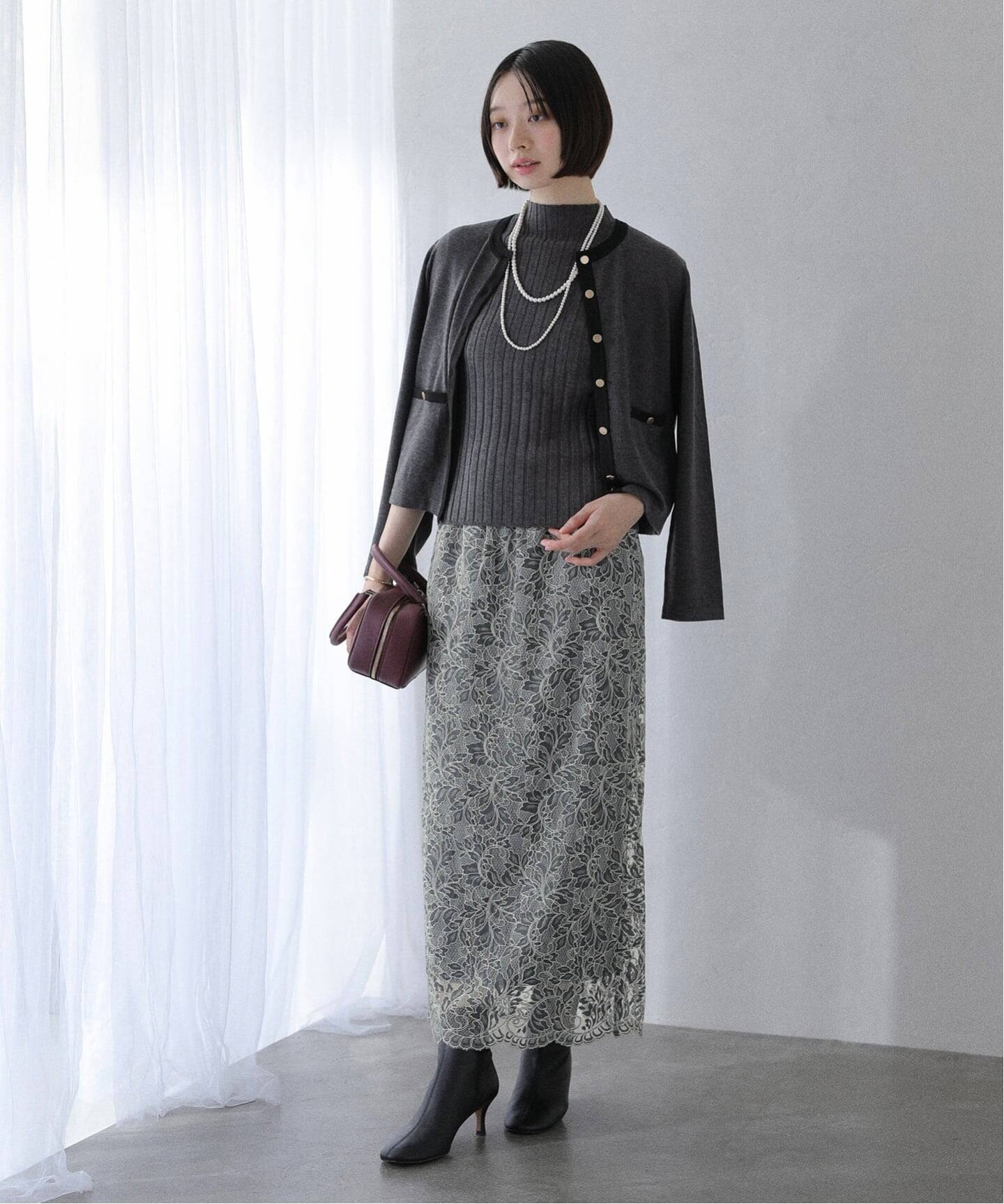 WEB限定》マキシレースタイトスカート（ロング・マキシ丈スカート