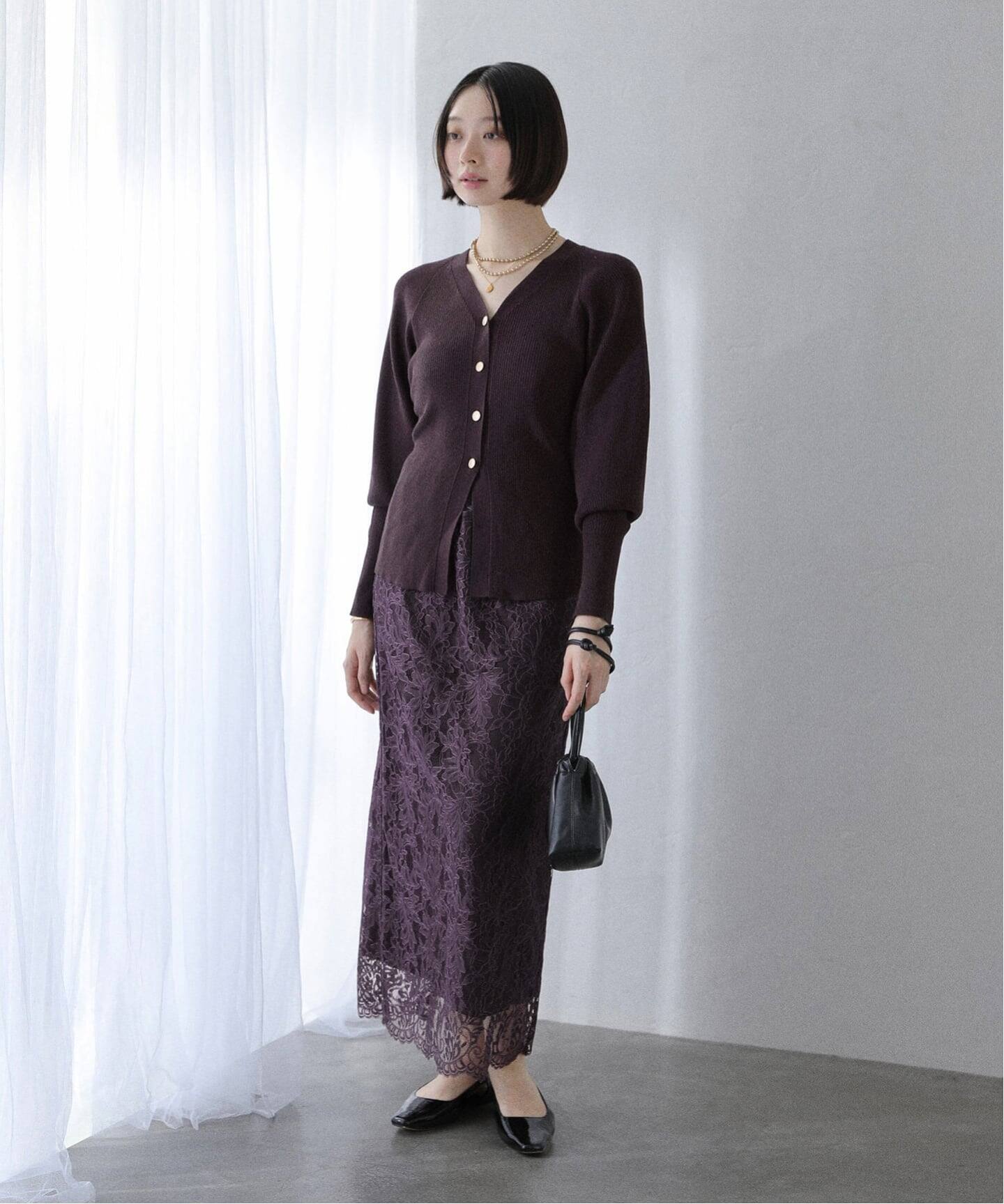 WEB限定》マキシレースタイトスカート（ロング・マキシ丈スカート