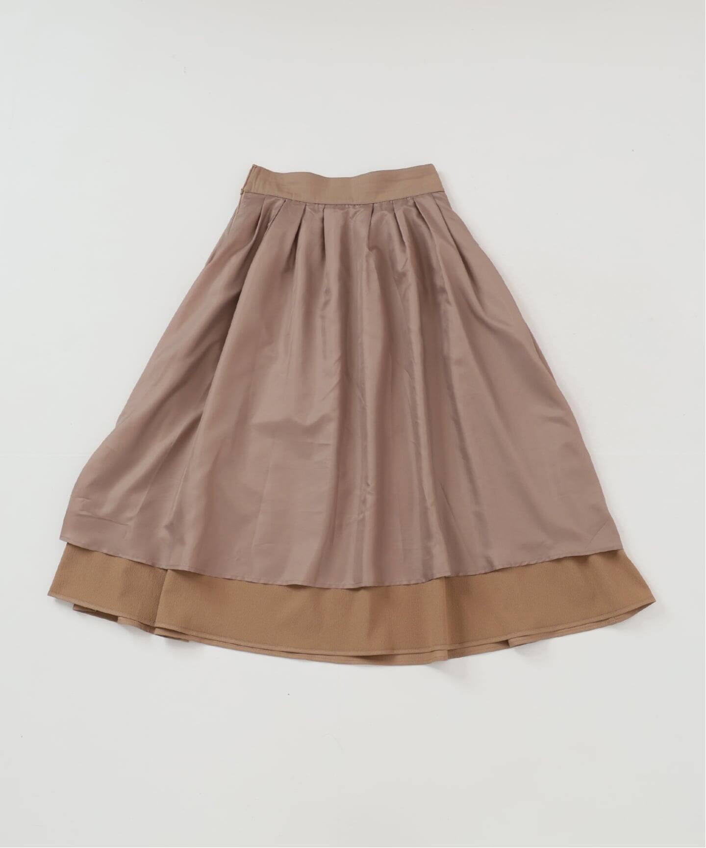 洗える】幾何柄サッカータックスカート（ロング・マキシ丈スカート