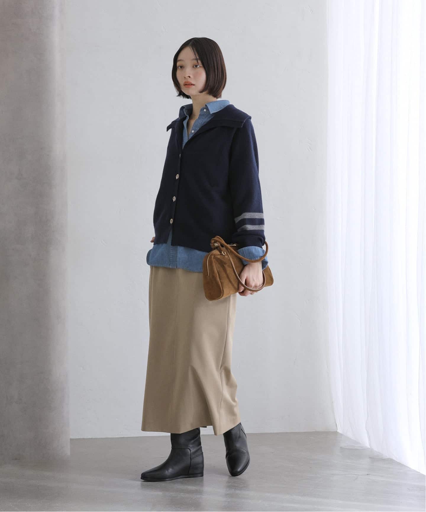 洗える】ポケットアイラインスカート（ロング・マキシ丈スカート）｜La