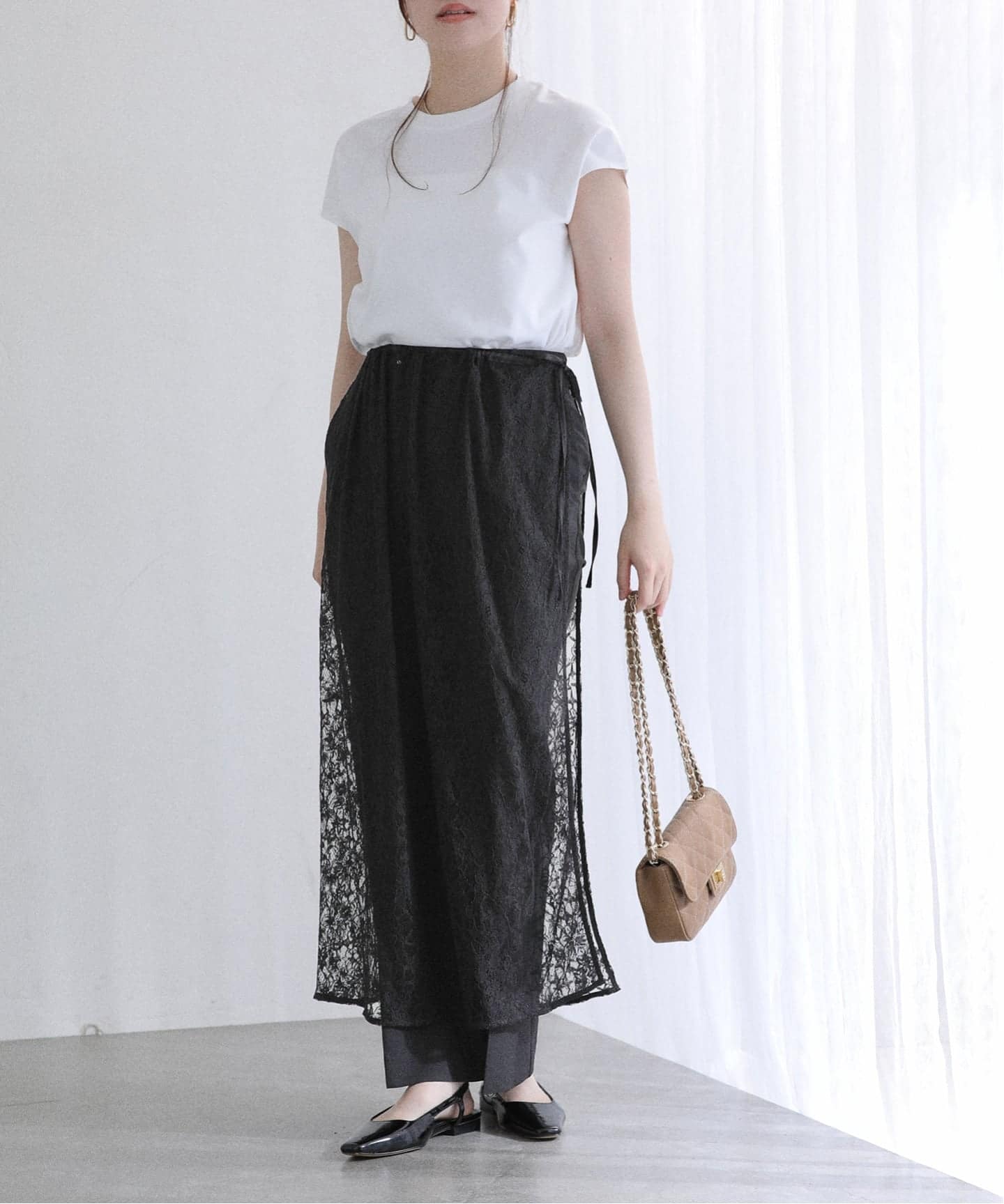 新品 La Totalite ラ トータリテ パネルフレアスカート 青 ブルー La TOTALITE｜ラ トータリテのスカート（ブルー・ネイビー/青色
