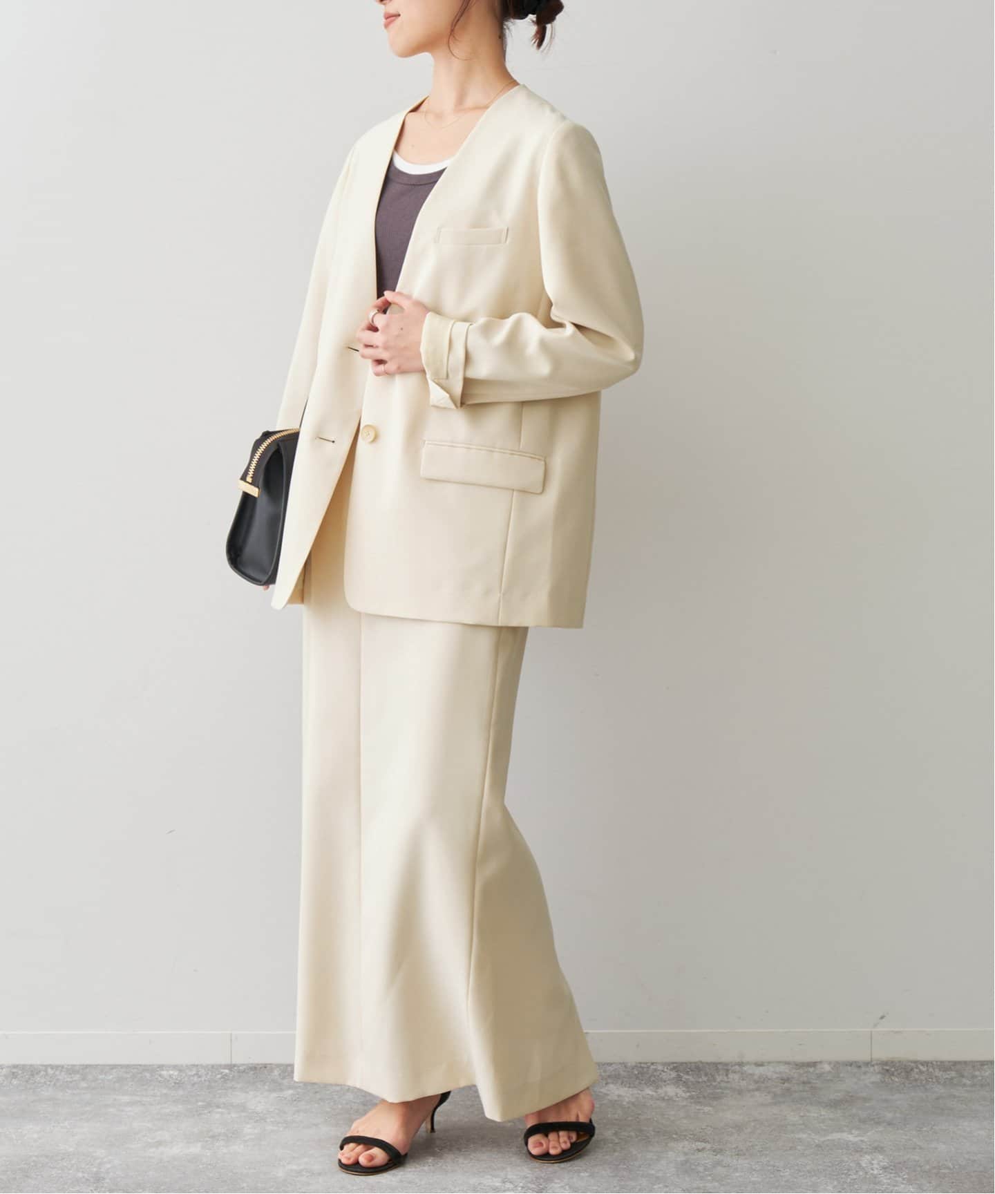spick&span　パウダーツイルノーカラージャケット　Iラインスカート　新品 パウダーツイルIラインスカート（ロング・マキシ丈スカート）｜Spick