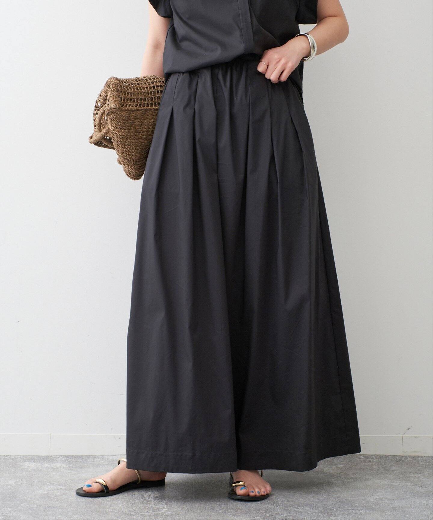 完全受注生産】SO タックギャザースカート（ロング・マキシ丈スカート  