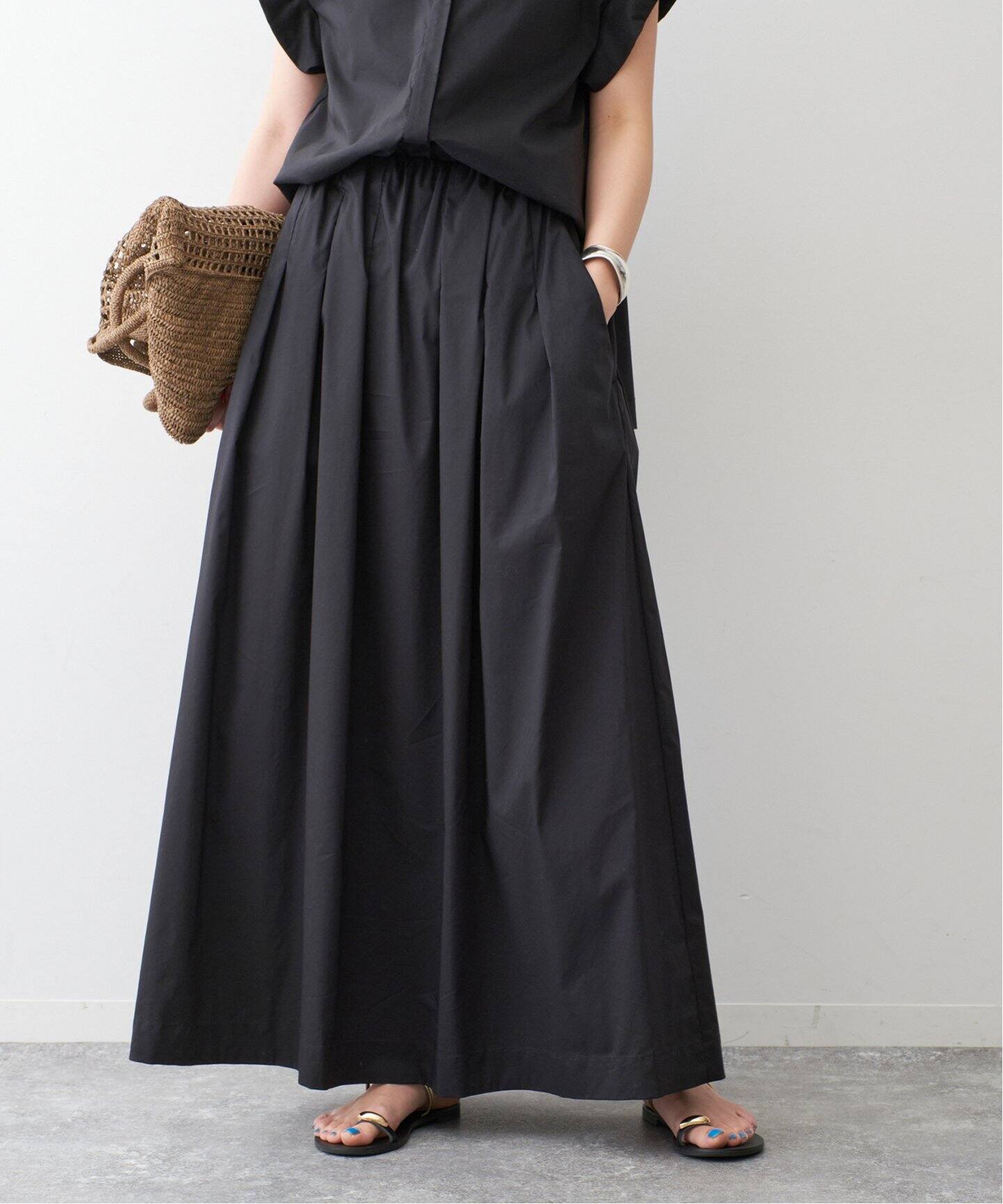 完全受注生産】SO タックギャザースカート（ロング・マキシ丈スカート  