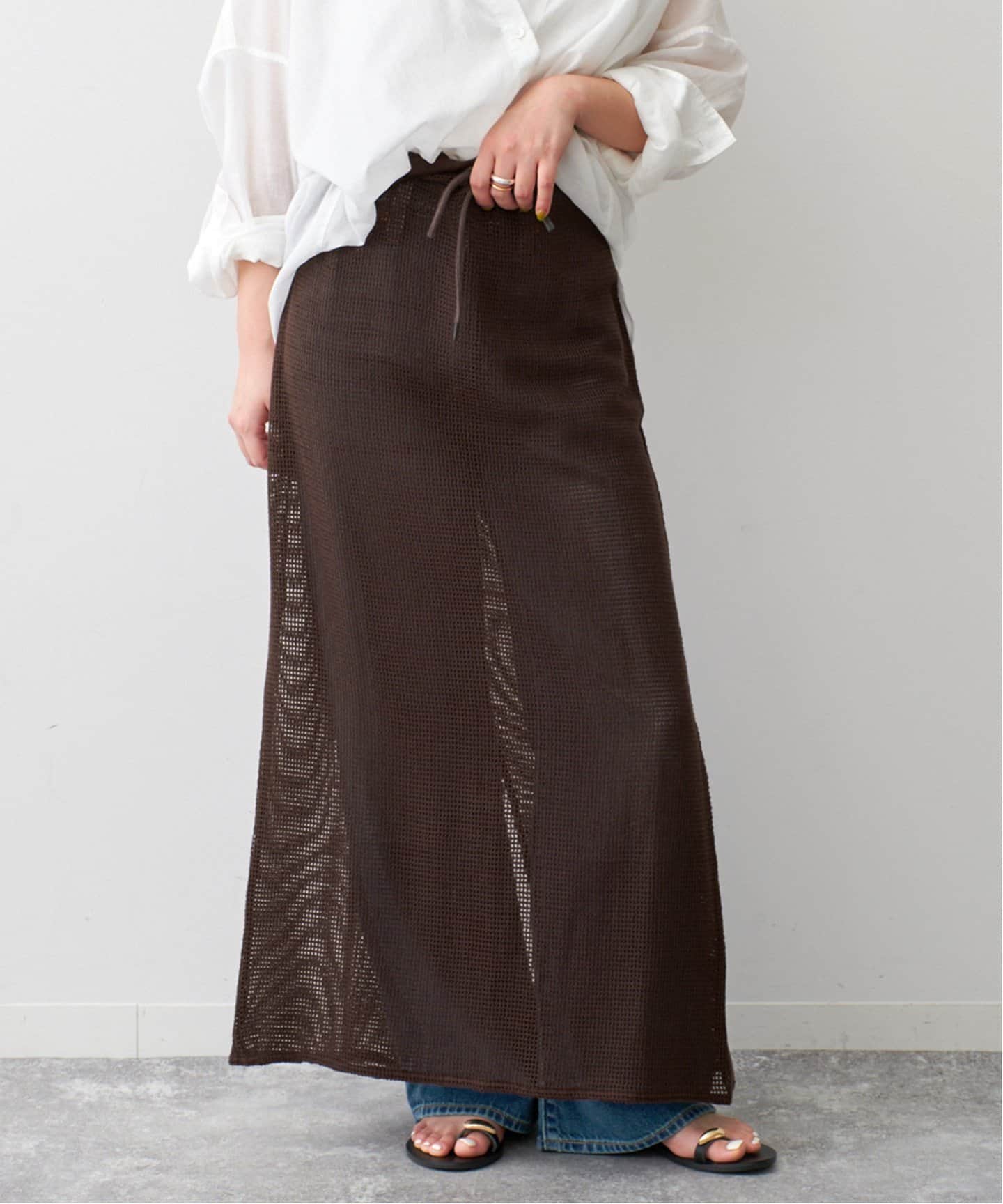 Spick&Span スカート ジョーゼットサテンスカート（ロング・マキシ丈スカート