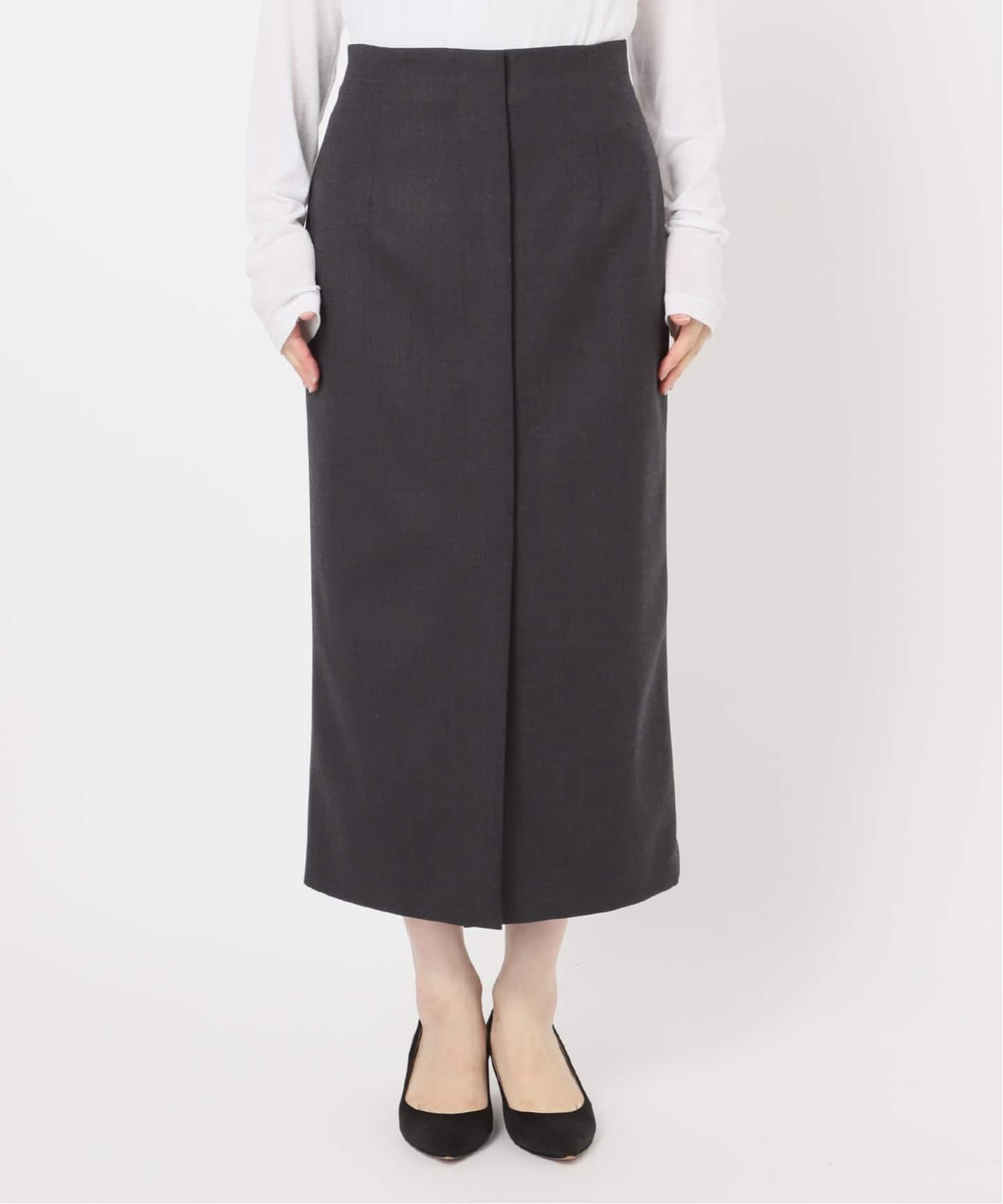 Spick & Span ダブルクロスハイライズスカート◆  サイズ40 ギャザーレーススカート（ロング・マキシ丈スカート）｜Spick