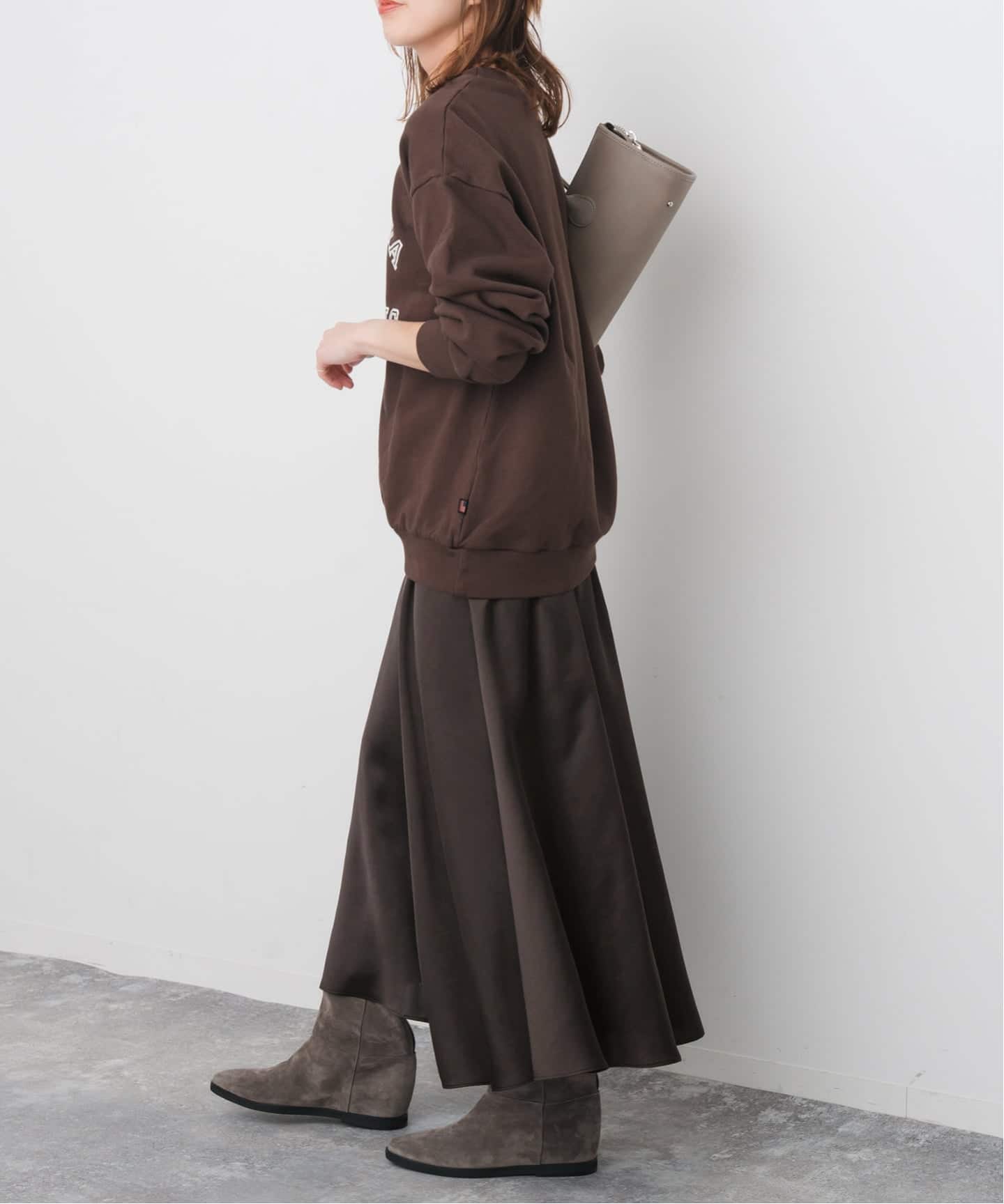 【2024FW】スピック&スパン　サテンフレアスカート 追加予約》サテンフレアスカート（ロング・マキシ丈スカート