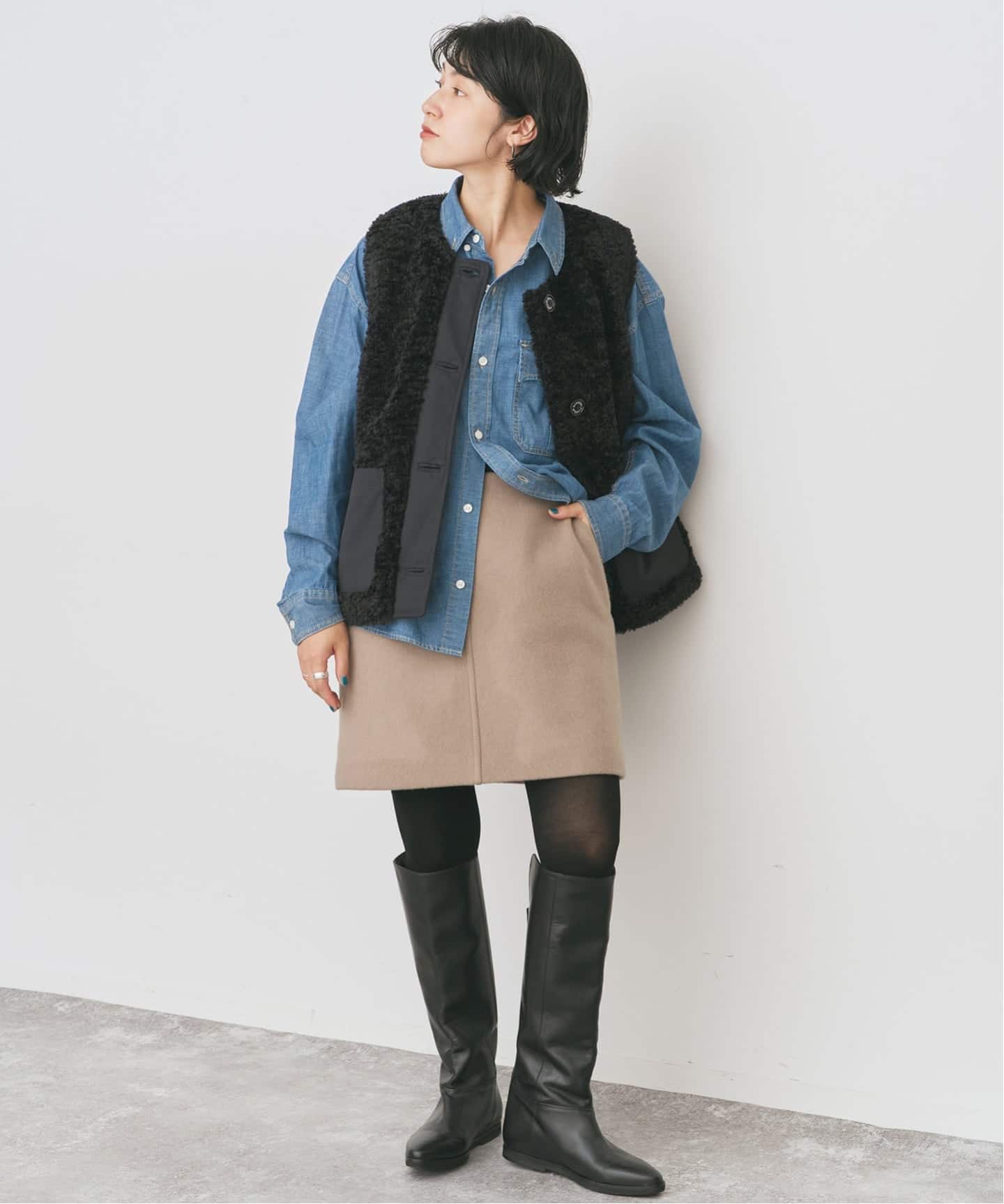 追加》メルトンAラインミニスカート（ミニスカート）｜Spick and Span