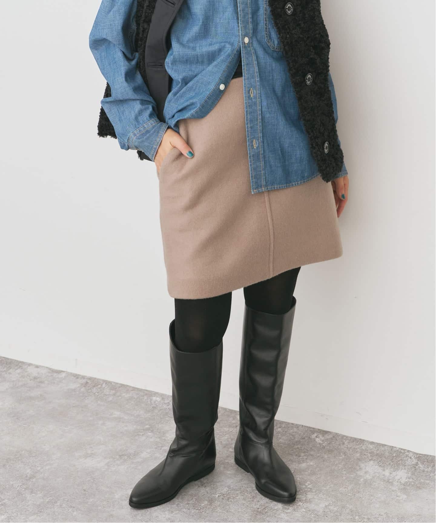 追加予約》メルトンAラインミニスカート（ミニスカート）｜Spick