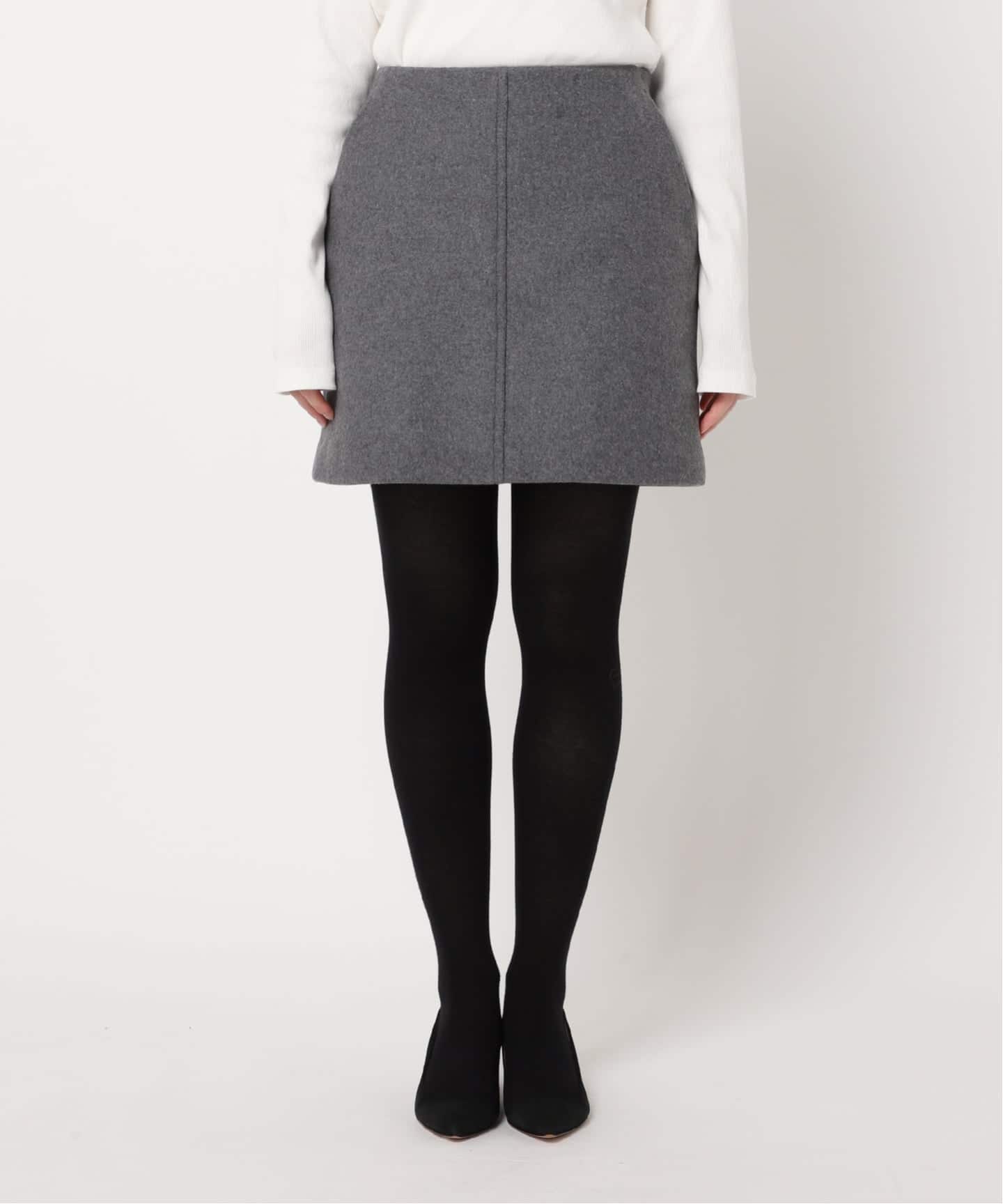 [未使用]Spick & Span メルトンAラインミニスカート　グレー　38 スピック＆スパン Spick & Span 《追加予約》メルトンAライン