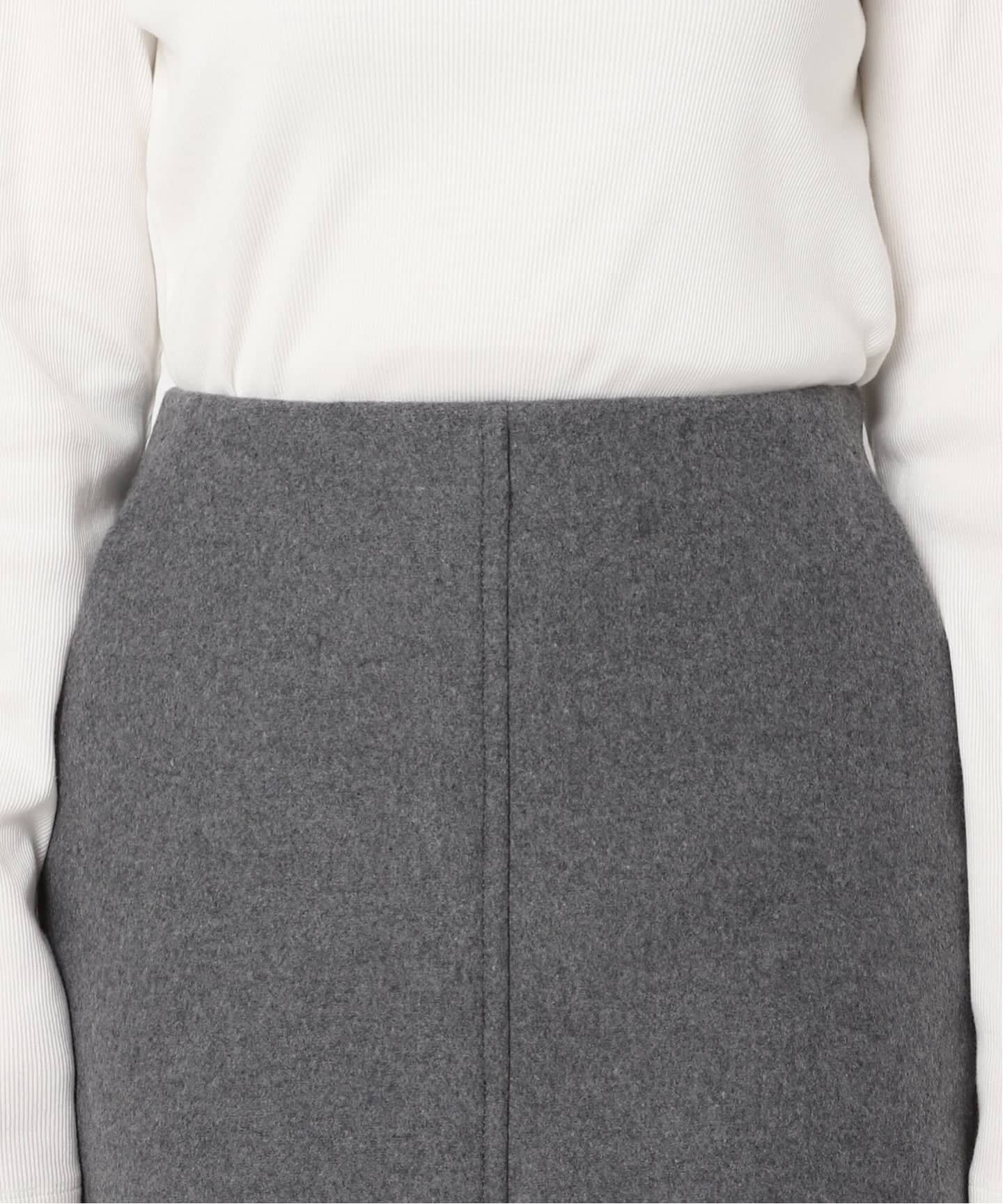 [未使用]Spick & Span メルトンAラインミニスカート　グレー　38 スピック＆スパン Spick & Span 《追加予約》メルトンAライン