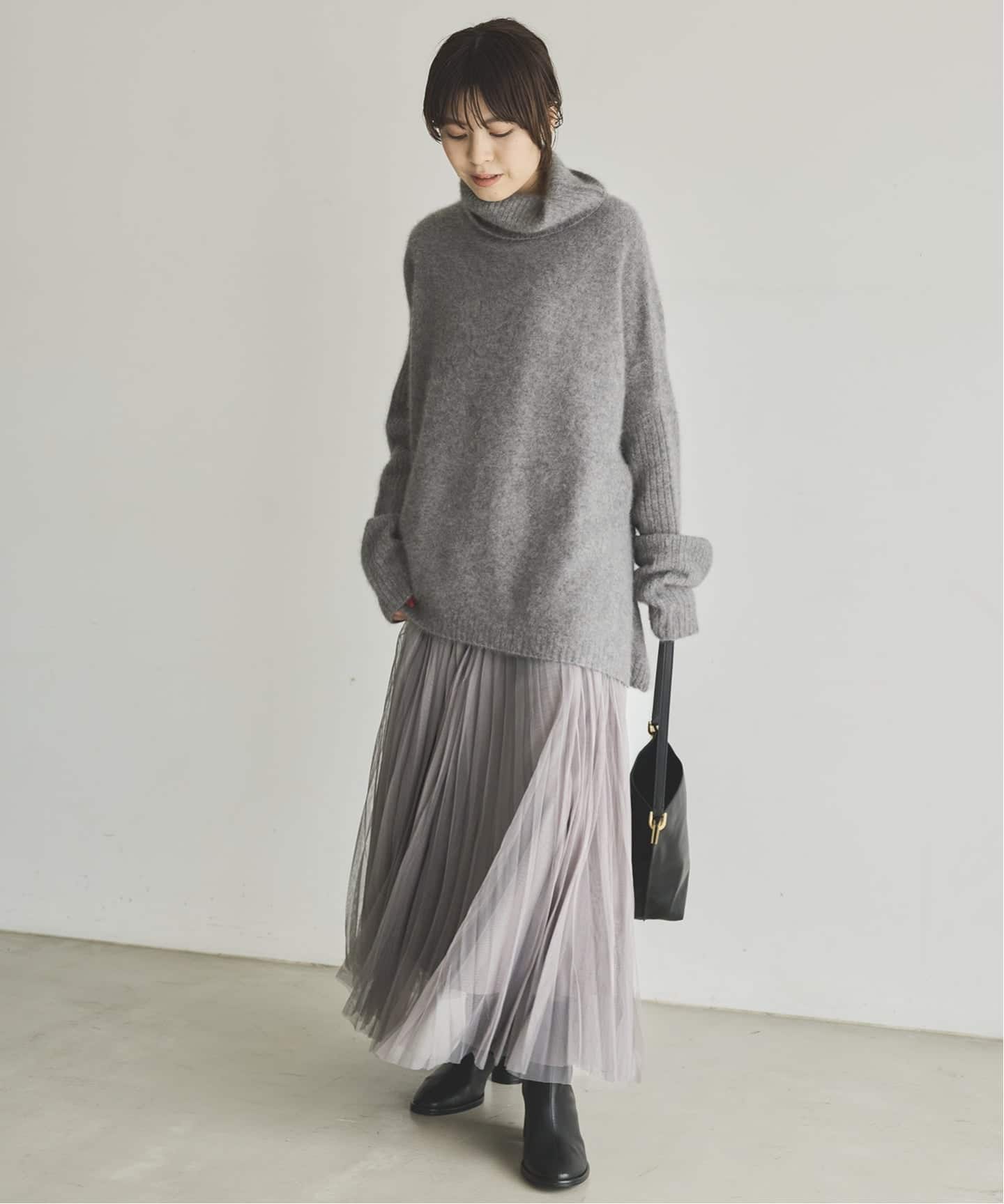 ランダムチュールプリーツスカート（ロング・マキシ丈スカート