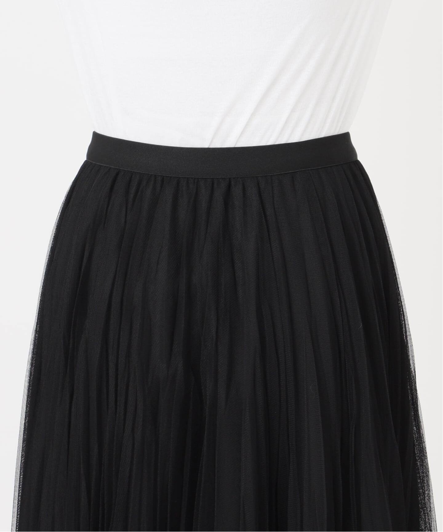 ランダムチュールプリーツスカート（ロング・マキシ丈スカート