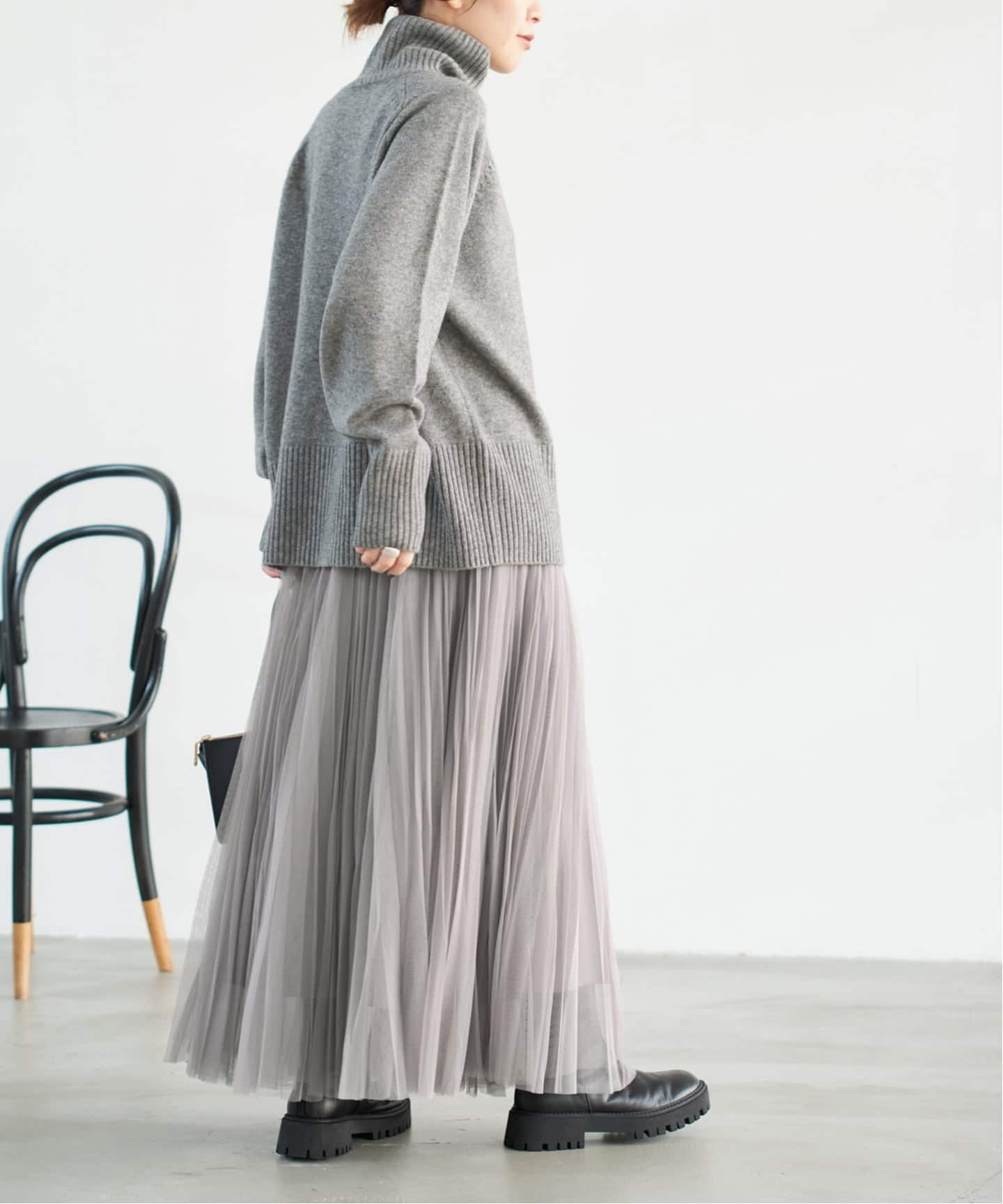 追加2》ランダムチュールプリーツスカート（ロング・マキシ丈スカート