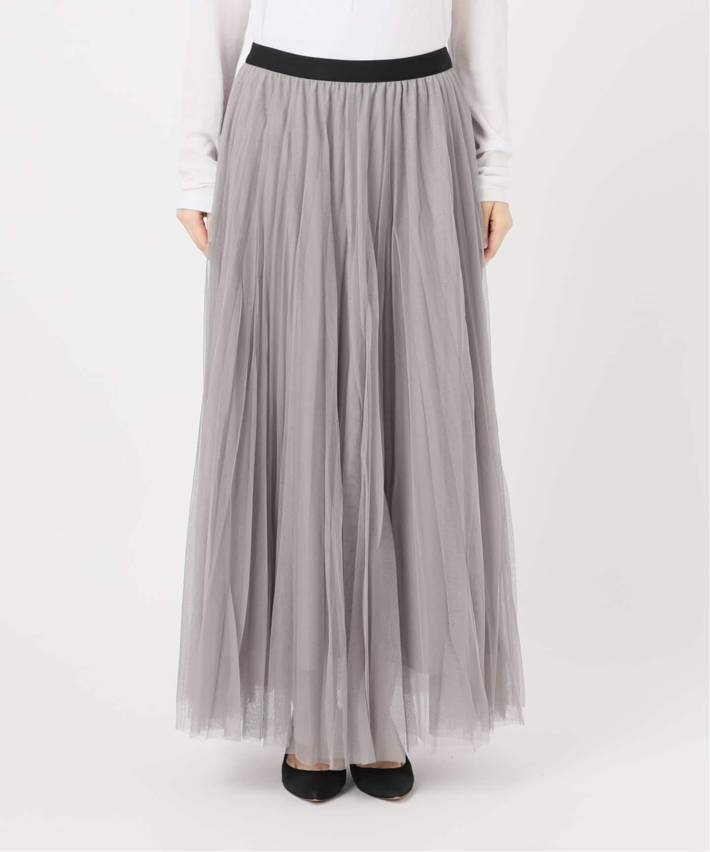 追加2》ランダムチュールプリーツスカート（ロング・マキシ丈スカート