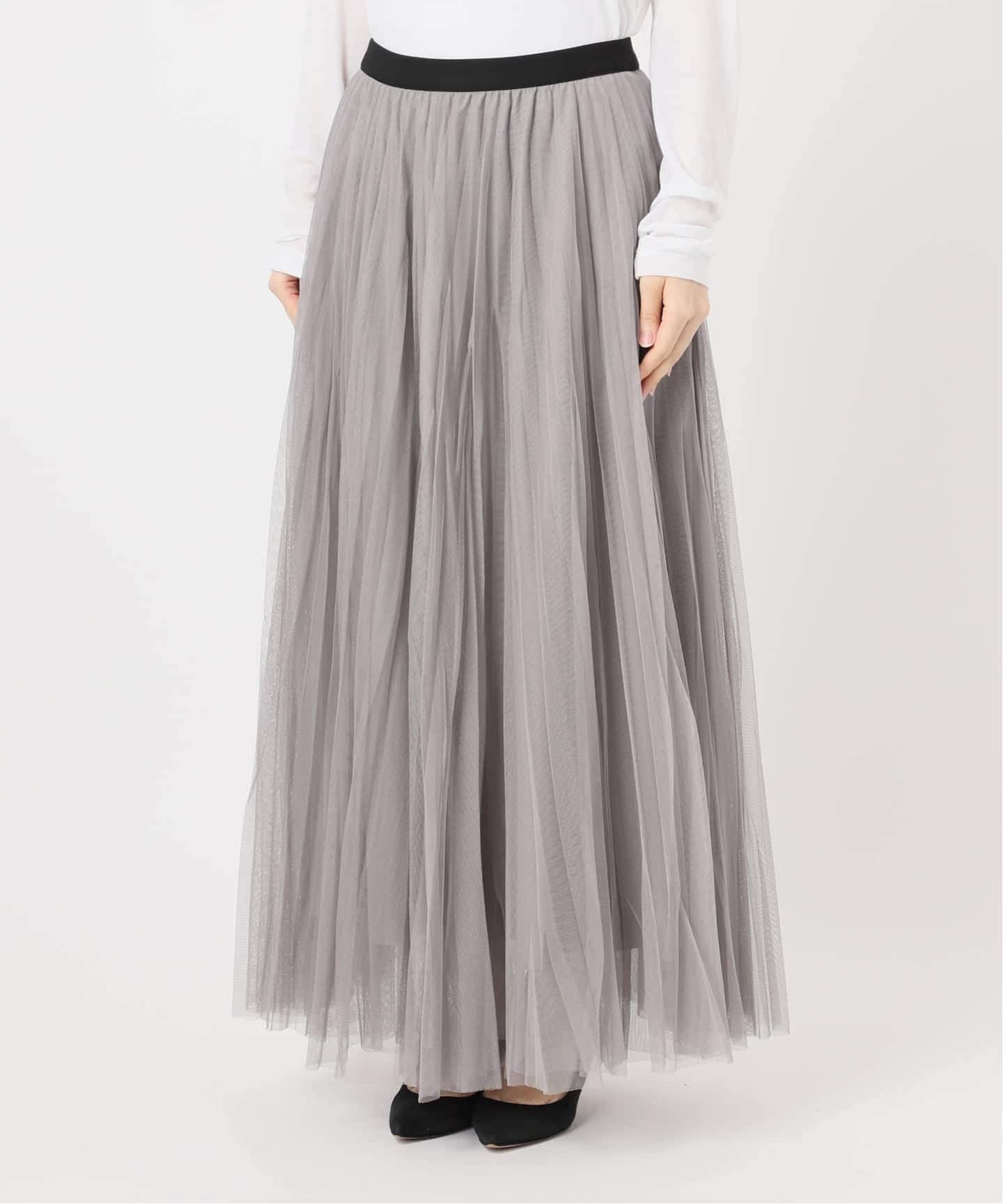 追加2》ランダムチュールプリーツスカート（ロング・マキシ丈スカート