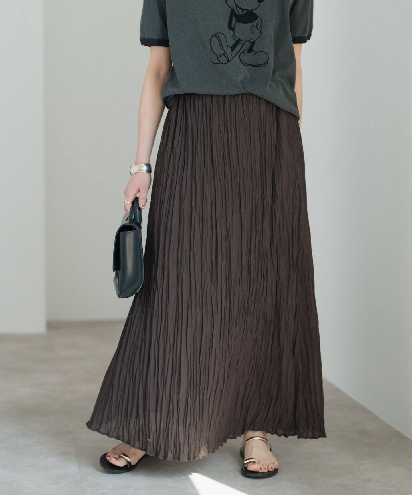 ワッシャーギャザースカート（ロング・マキシ丈スカート）｜Spick and  