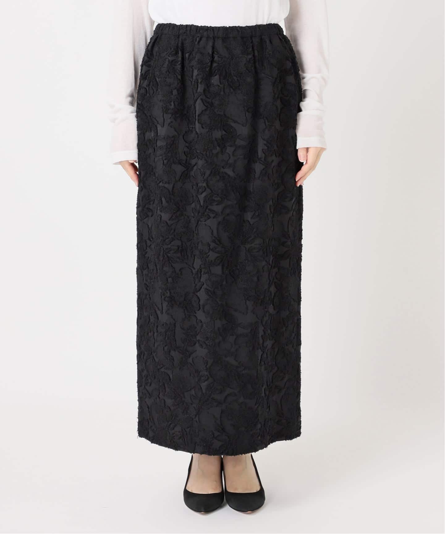 スピック＆スパン（Spick and Span）/フラワージャガードストレートスカート フラワージャガードストレートスカート（ロング・マキシ丈スカート