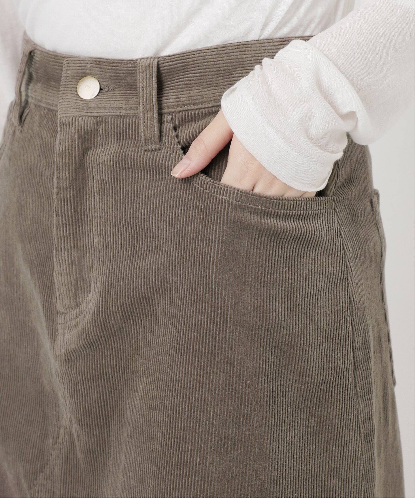 新品タグ付き スピックアンドスパン ストレッチコーデュロイスカート サイズ40 タグ付き】Spick &Span ストレッチコーデュロイスカート サイズ40