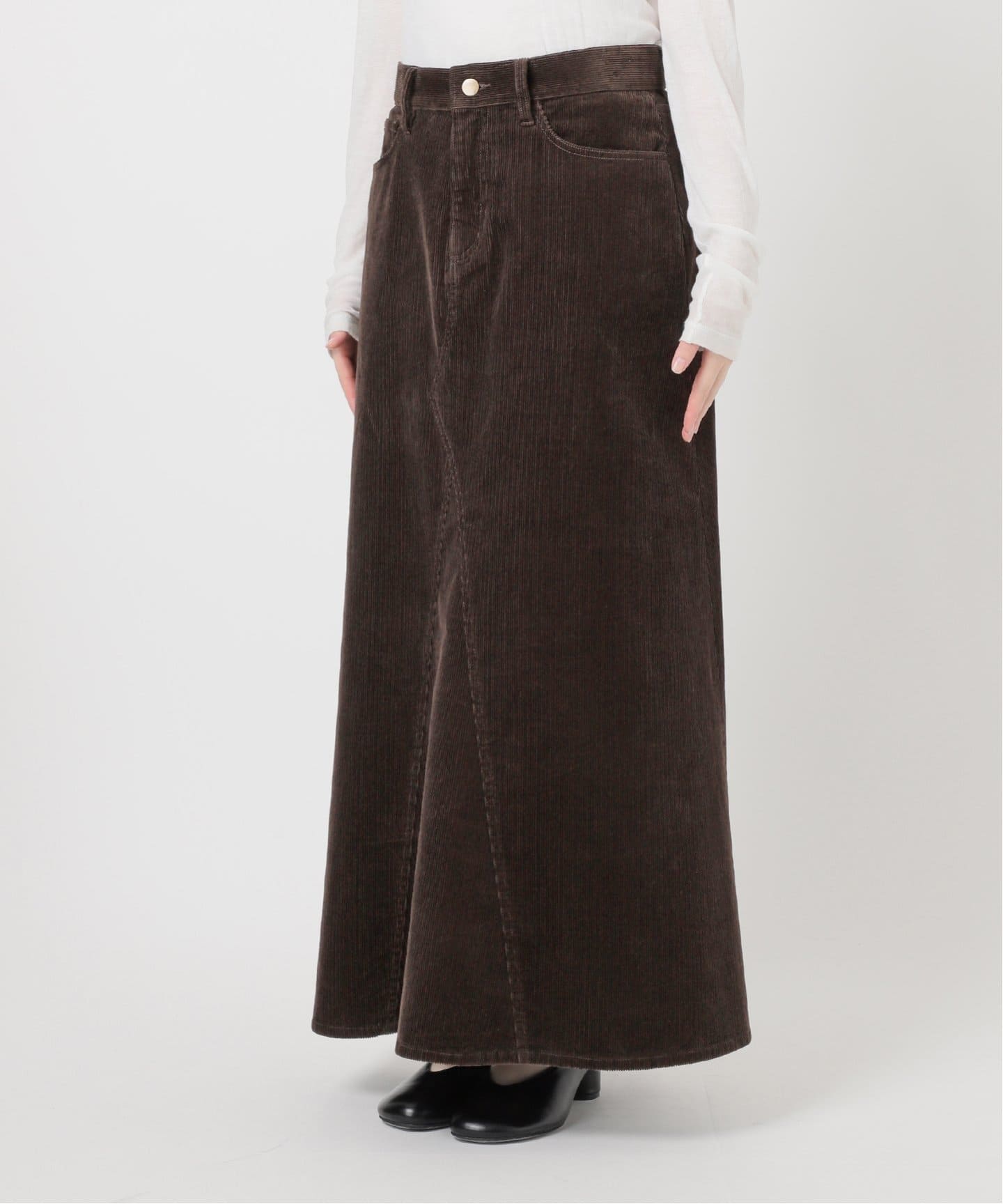 Spick&Spanスピックアンドスパン　コーデュロイマキシスカート38チャイロ Spick & Span(スピックアンドスパン)の「コーデュロイマキシ