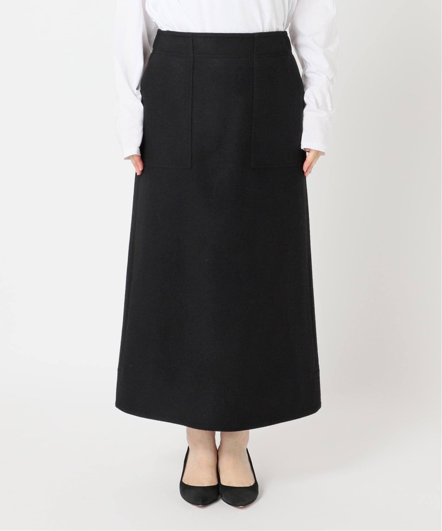 スピックアンドスパン　ウールメルトン　トラペラーズ　スカート スピックアンドスパン ウールメルトン トラペラーズ スカート