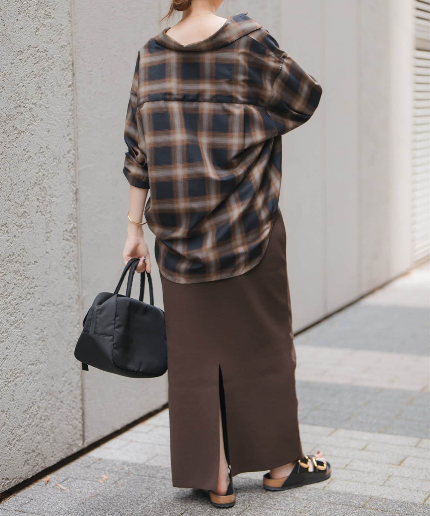 ノーウォス ベージュニットロングスカート ノーウォス ベージュニット