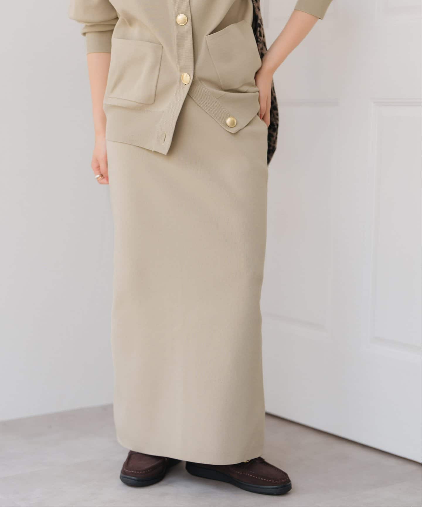 ノーウォス　ベージュニットロングスカート ニットロングスカート | ファッション通販サイト NUGU