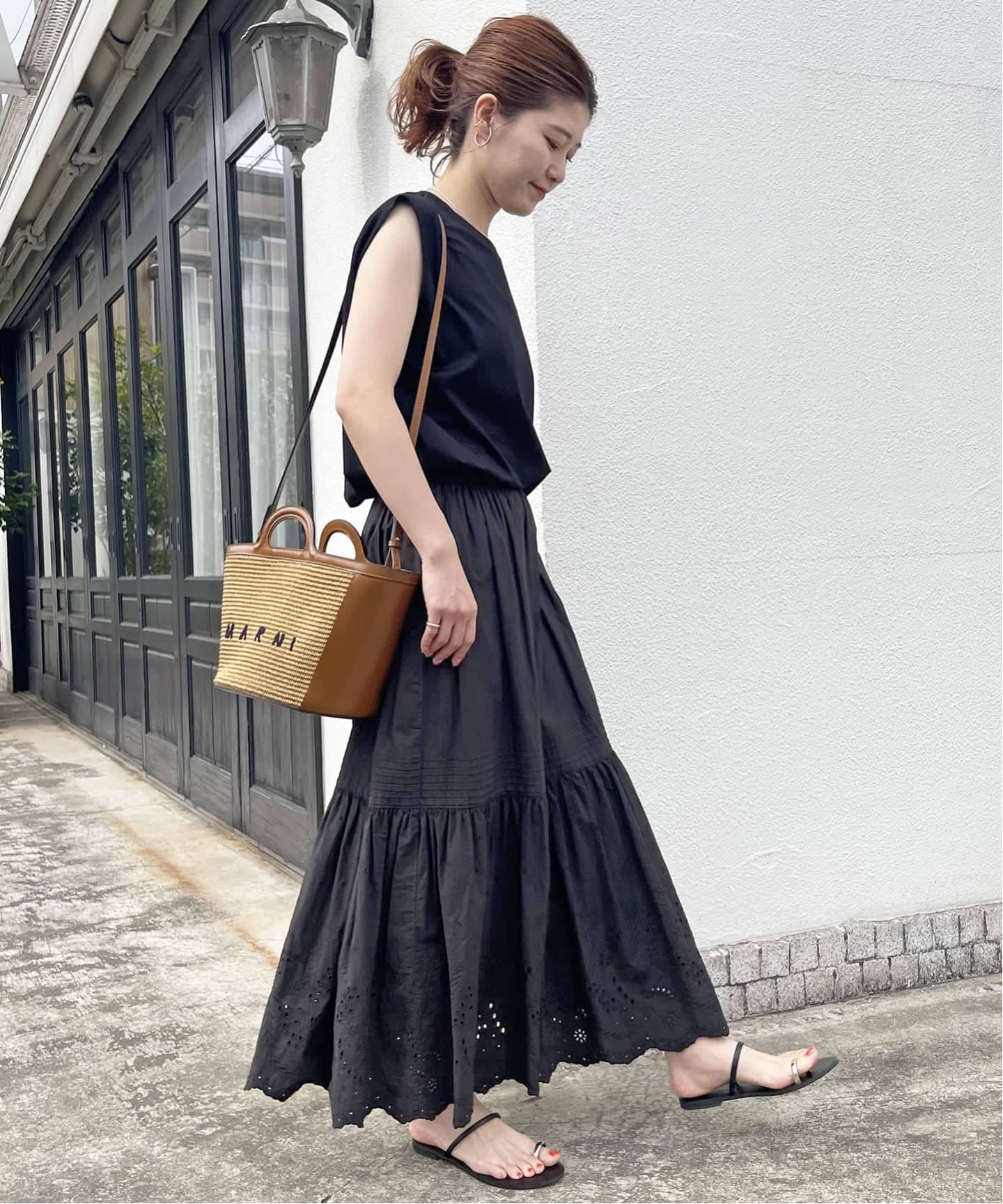 Spick&Span エンブロイダリーレーススカート スピック&スパン M 黒 追加》エンブロイダリーレーススカート（ロング・マキシ丈