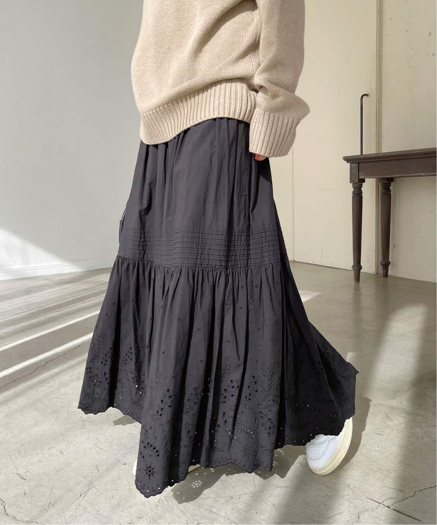 追加2》エンブロイダリーレーススカート（ロング・マキシ丈スカート