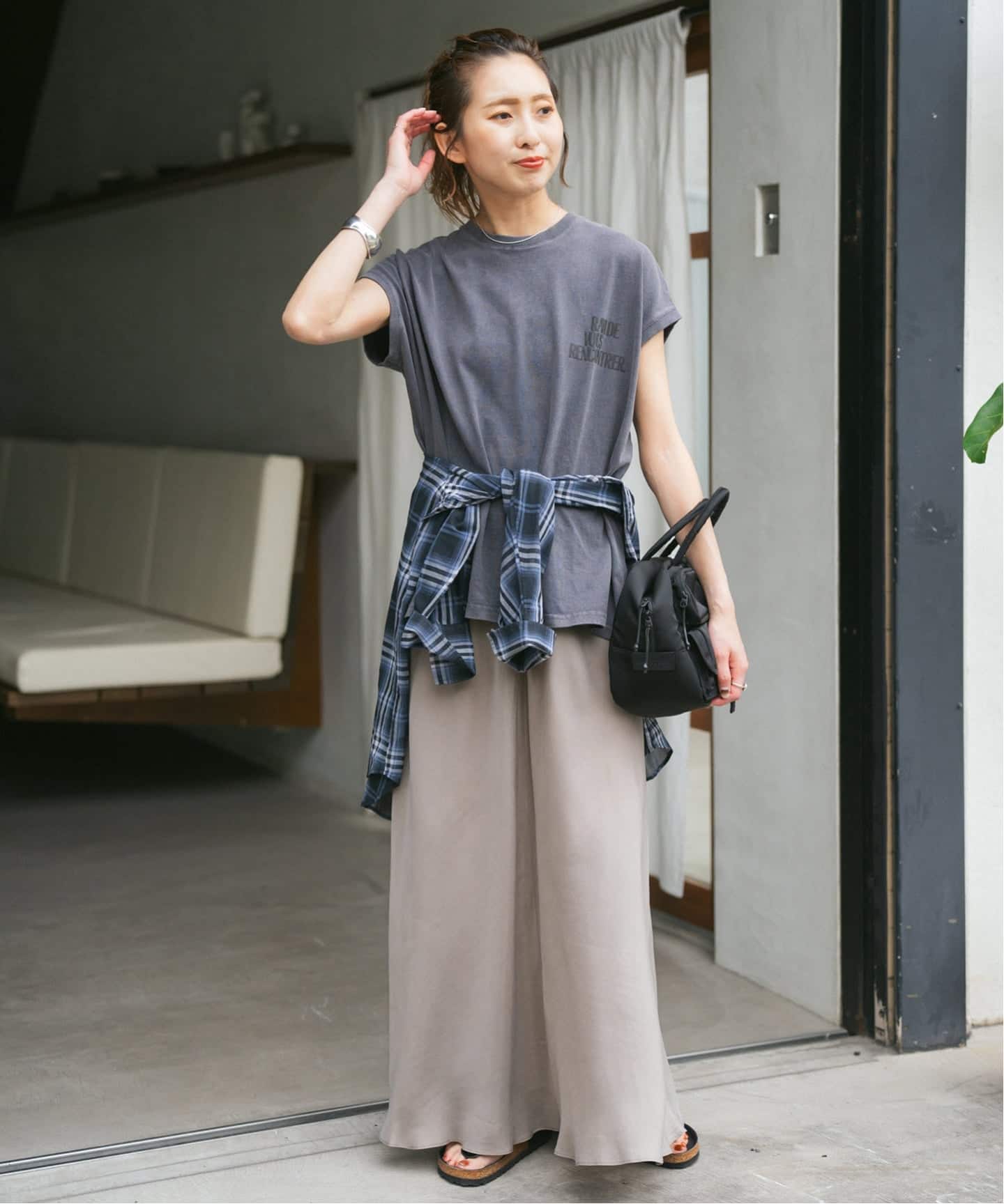 新作♡新品♡spick&span♡ウォッシャブルキュプラフレアスカート♡BK 新作♡新品♡spick&span♡ウォッシャブルキュプラフレアスカート